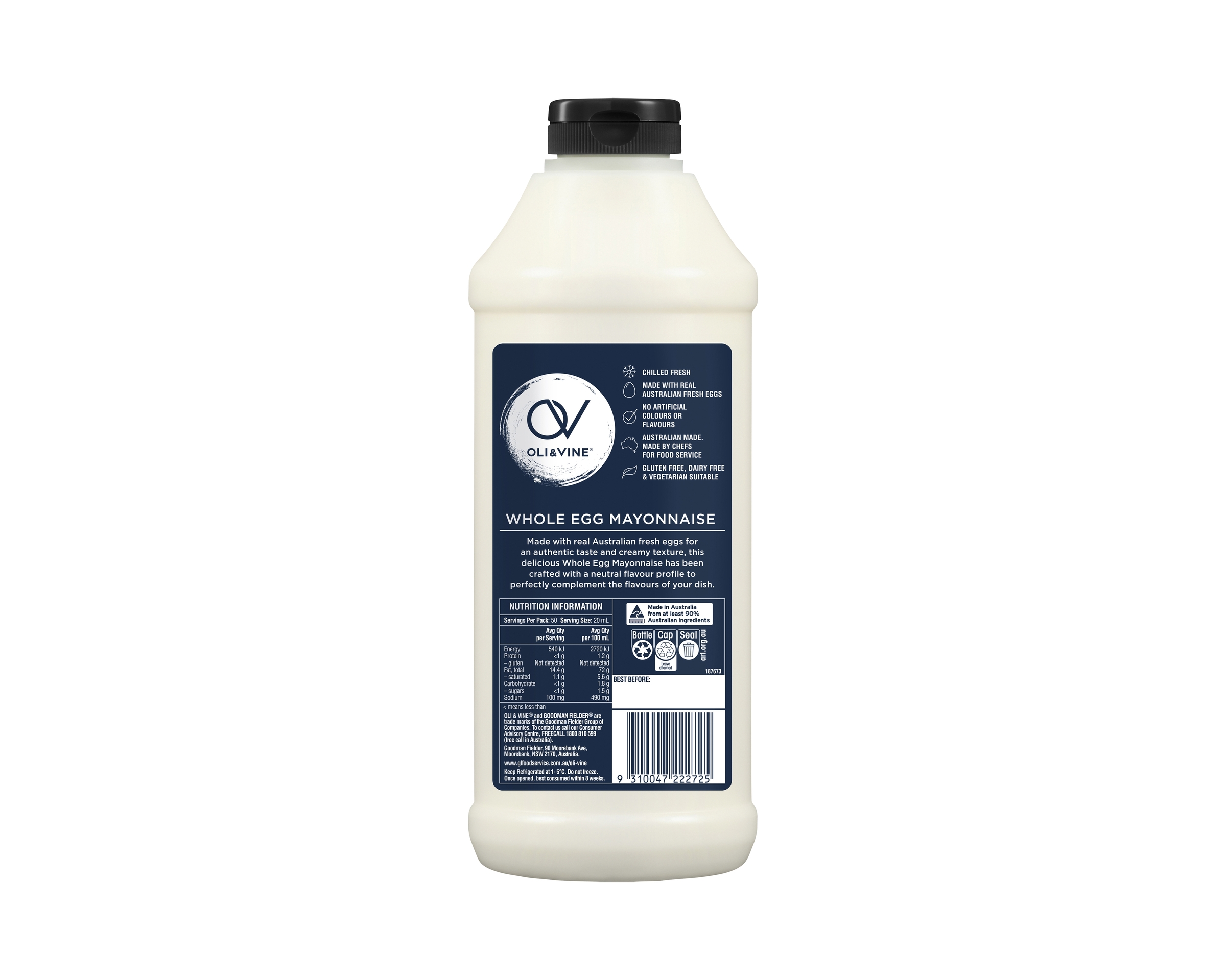 Oli & Vine Mayonnaise Whole Egg 1 l