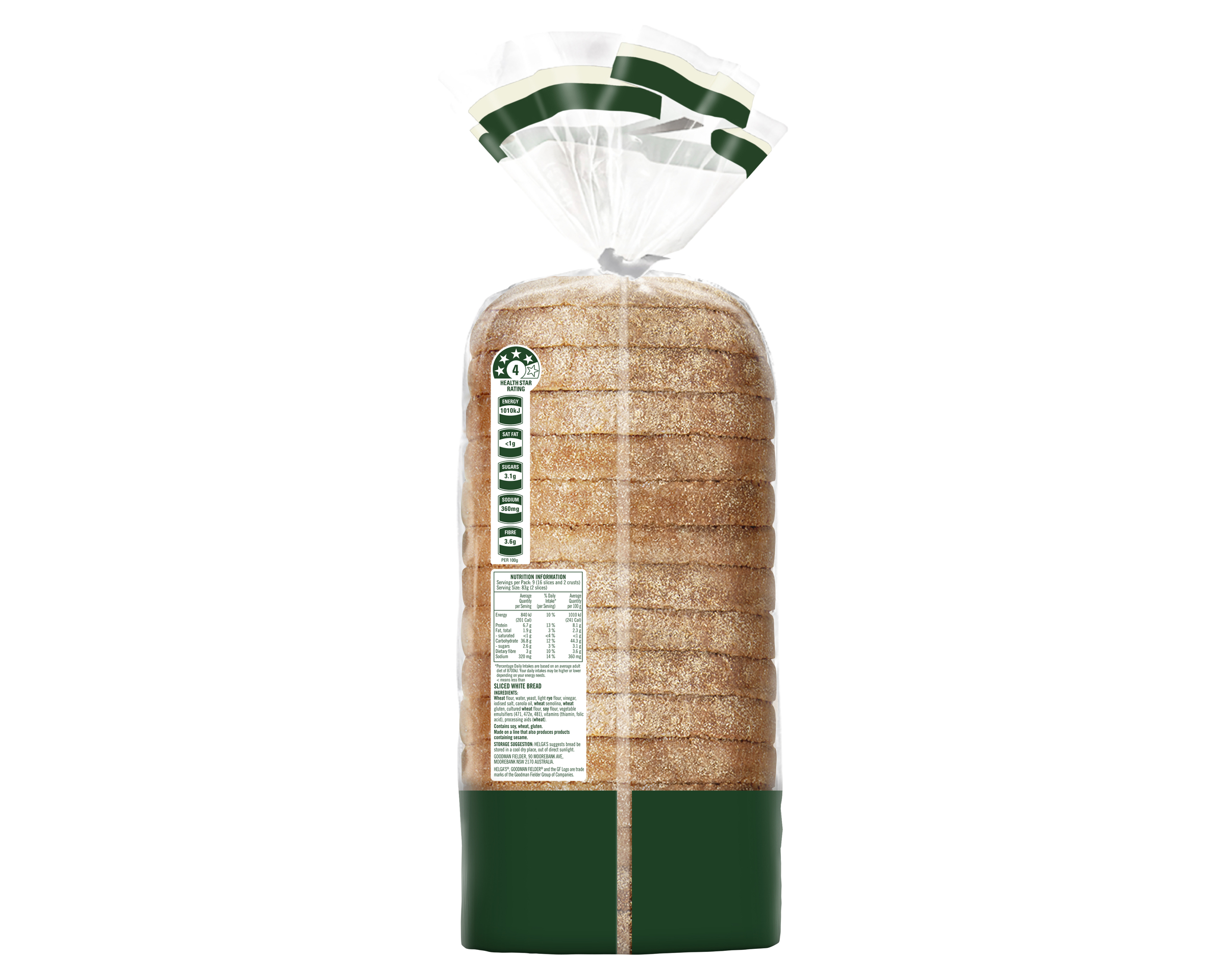 Helgas Loaf Traditional White 750 g