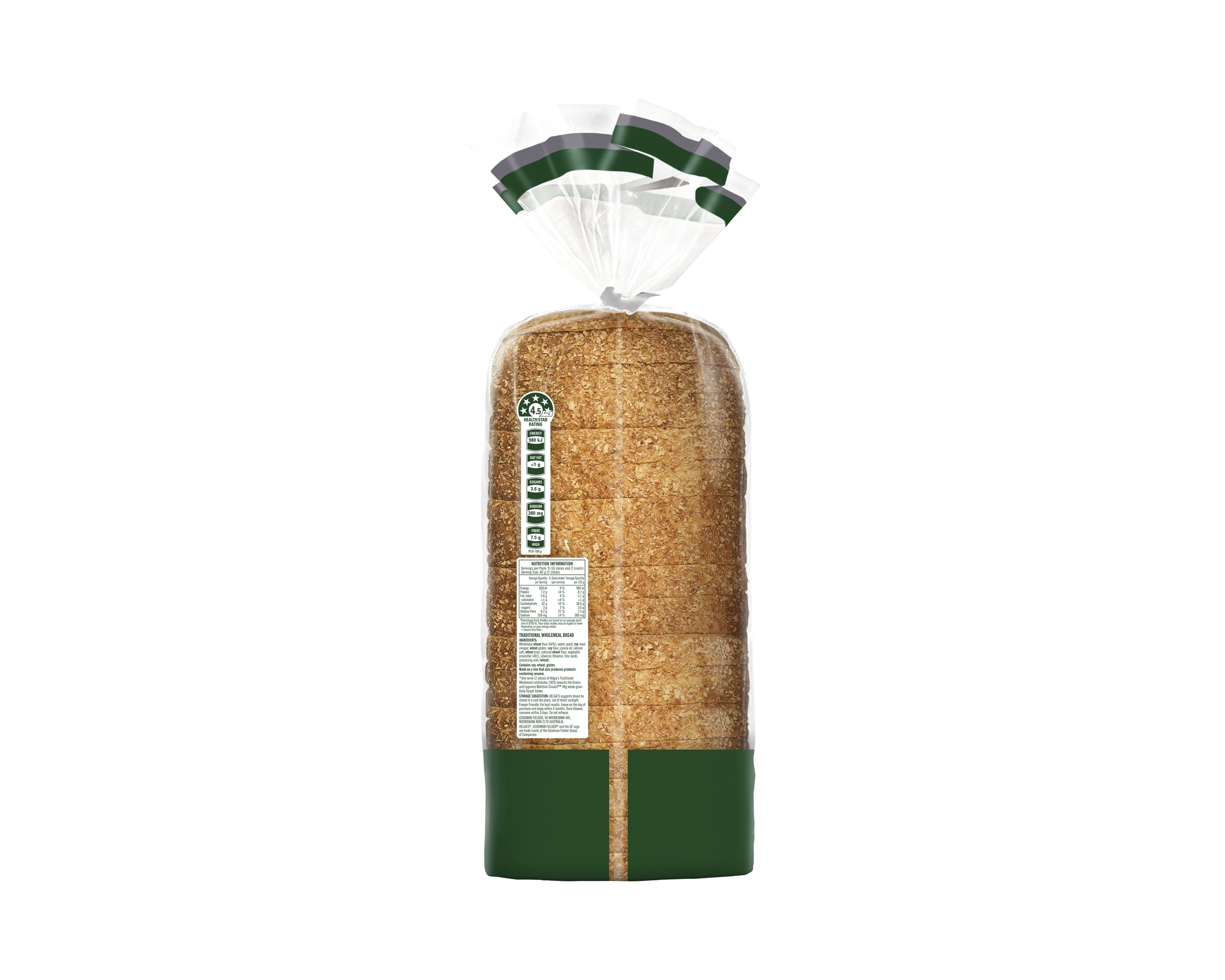 Helgas Loaf Traditional Wholemeal 750 g
