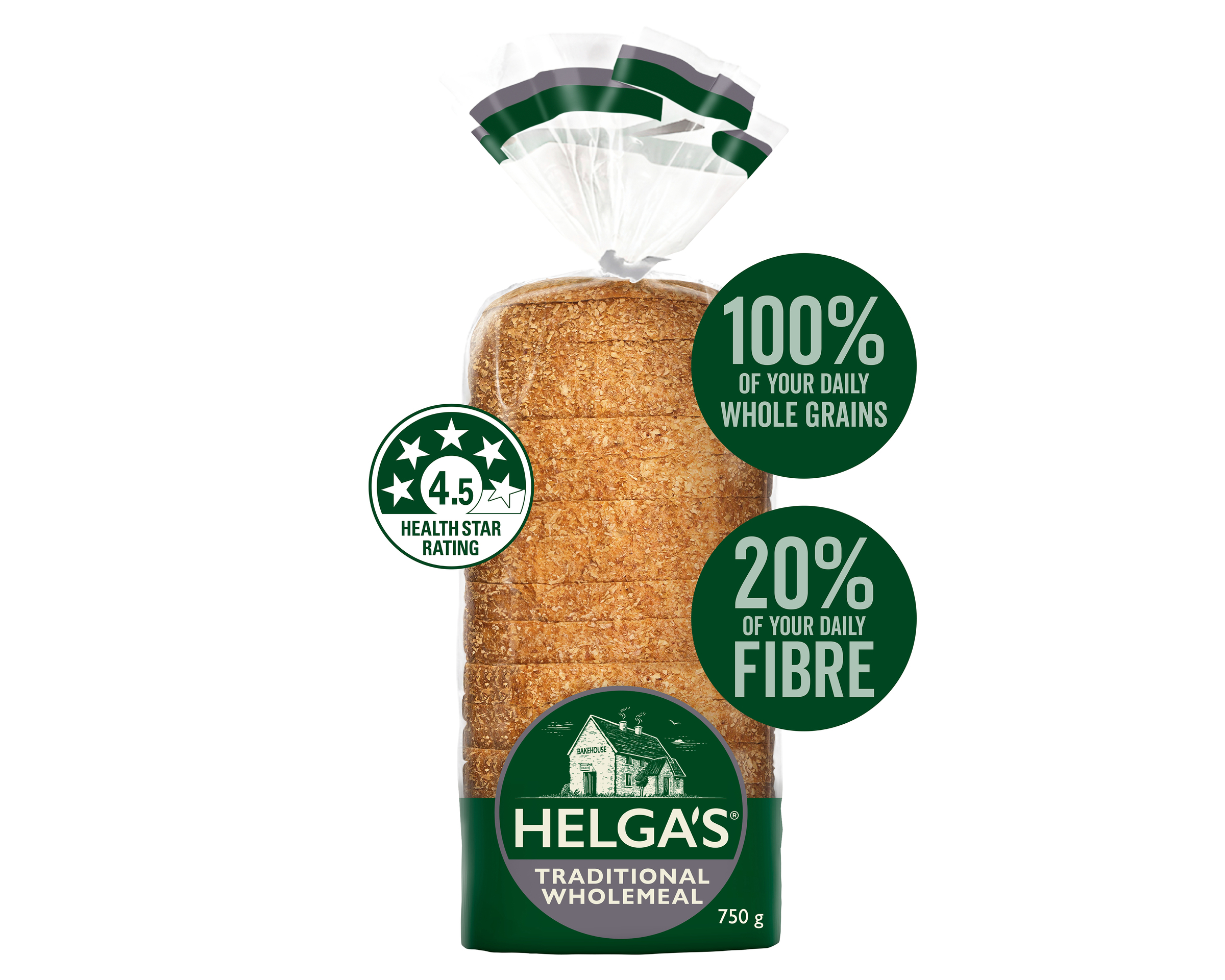 Helgas Loaf Traditional Wholemeal 750 g
