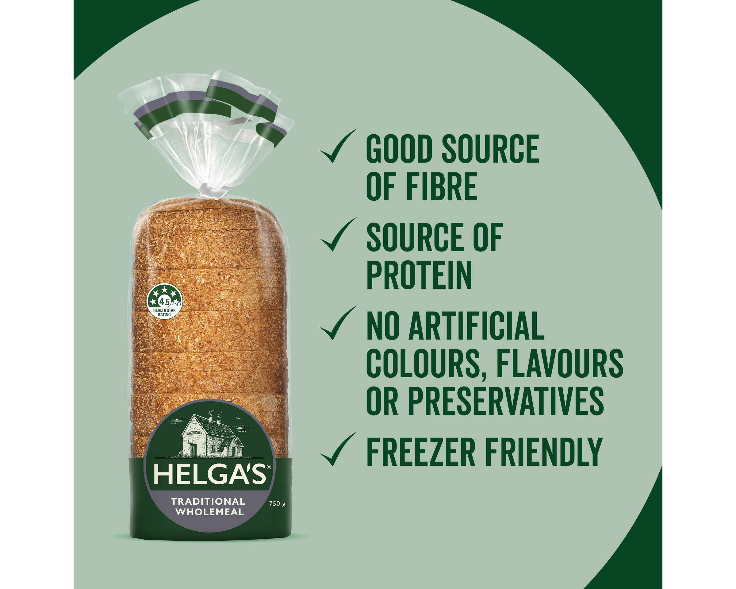 Helgas Loaf Traditional Wholemeal 750 g