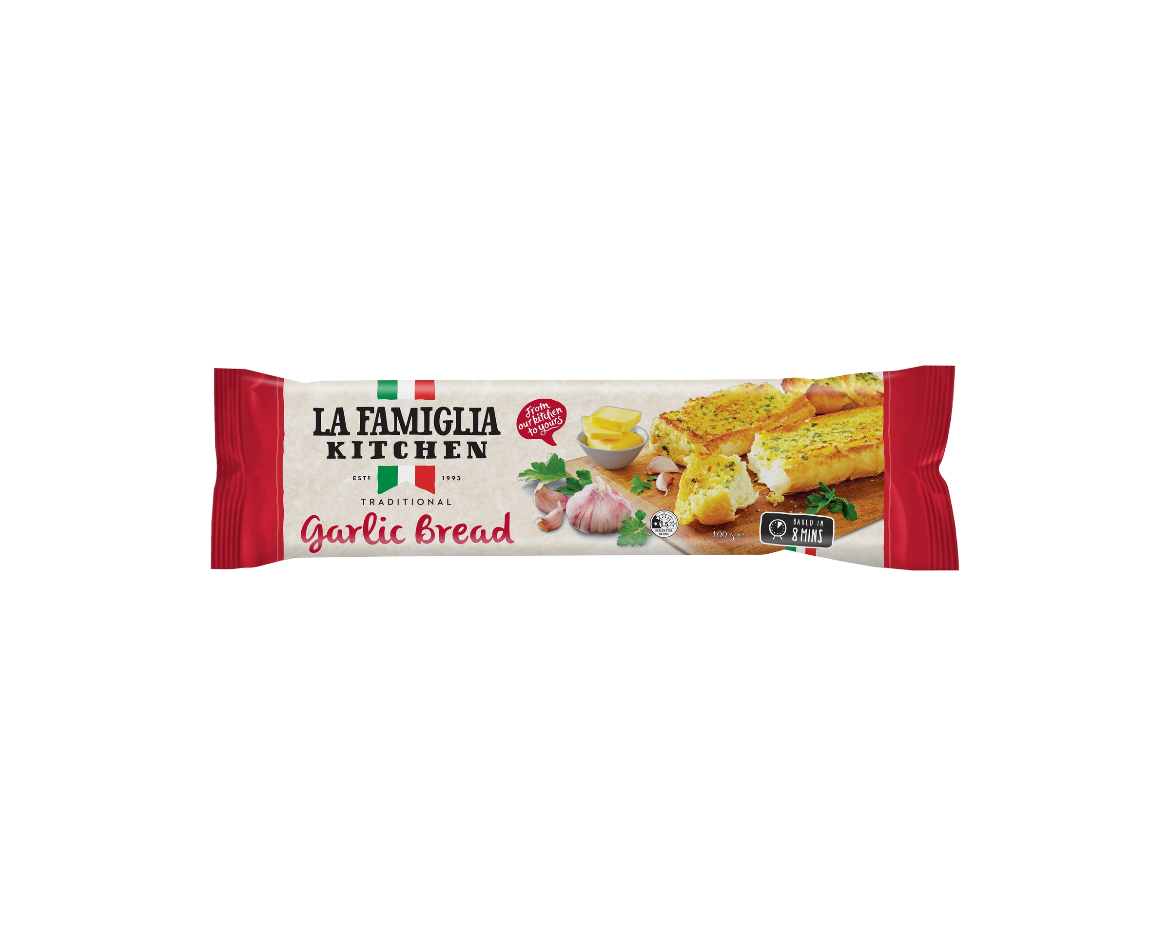 La Famiglia Kitchen Traditional Garlic Bread 400g