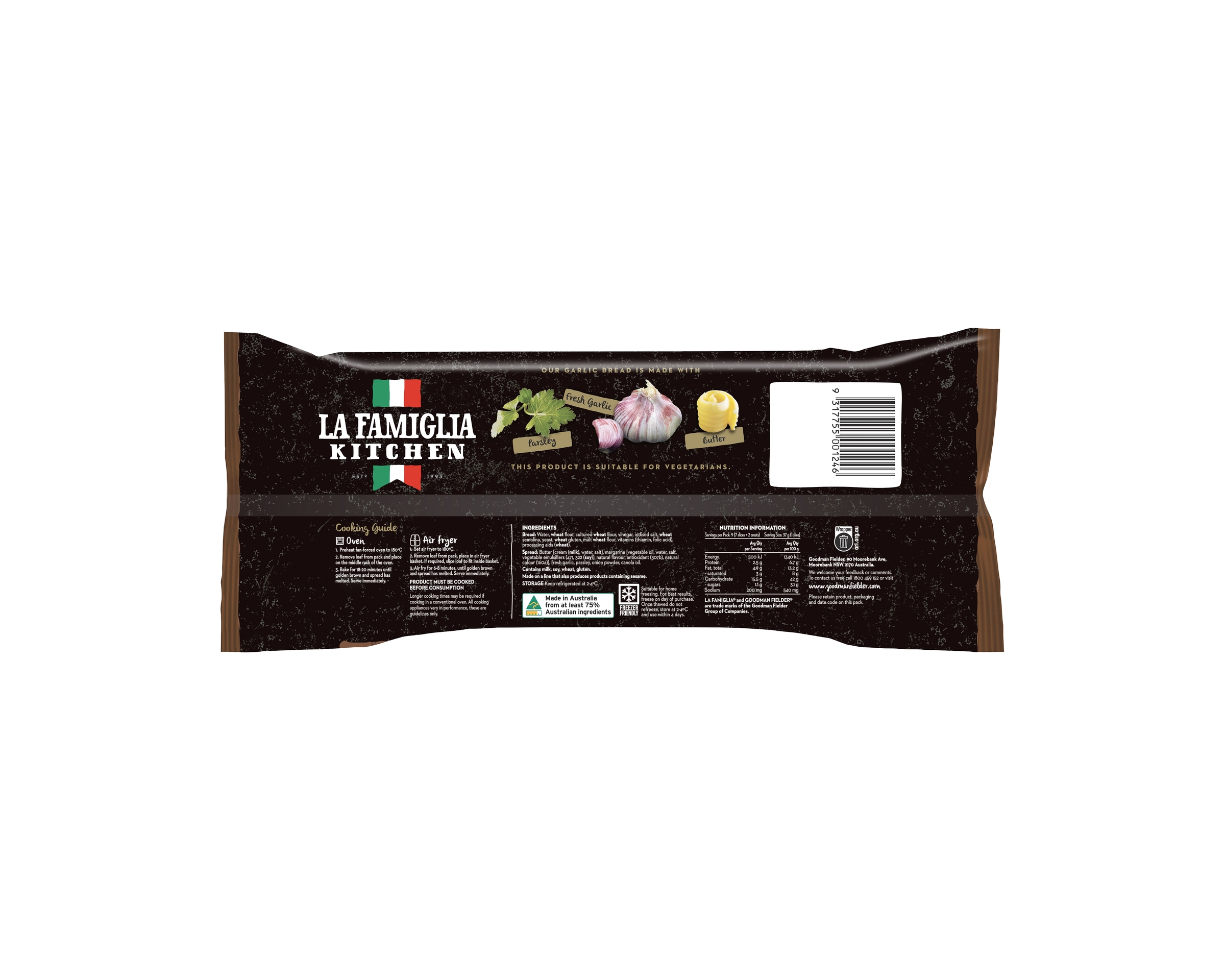La Famiglia Kitchen Garlic Ciabatta 330g