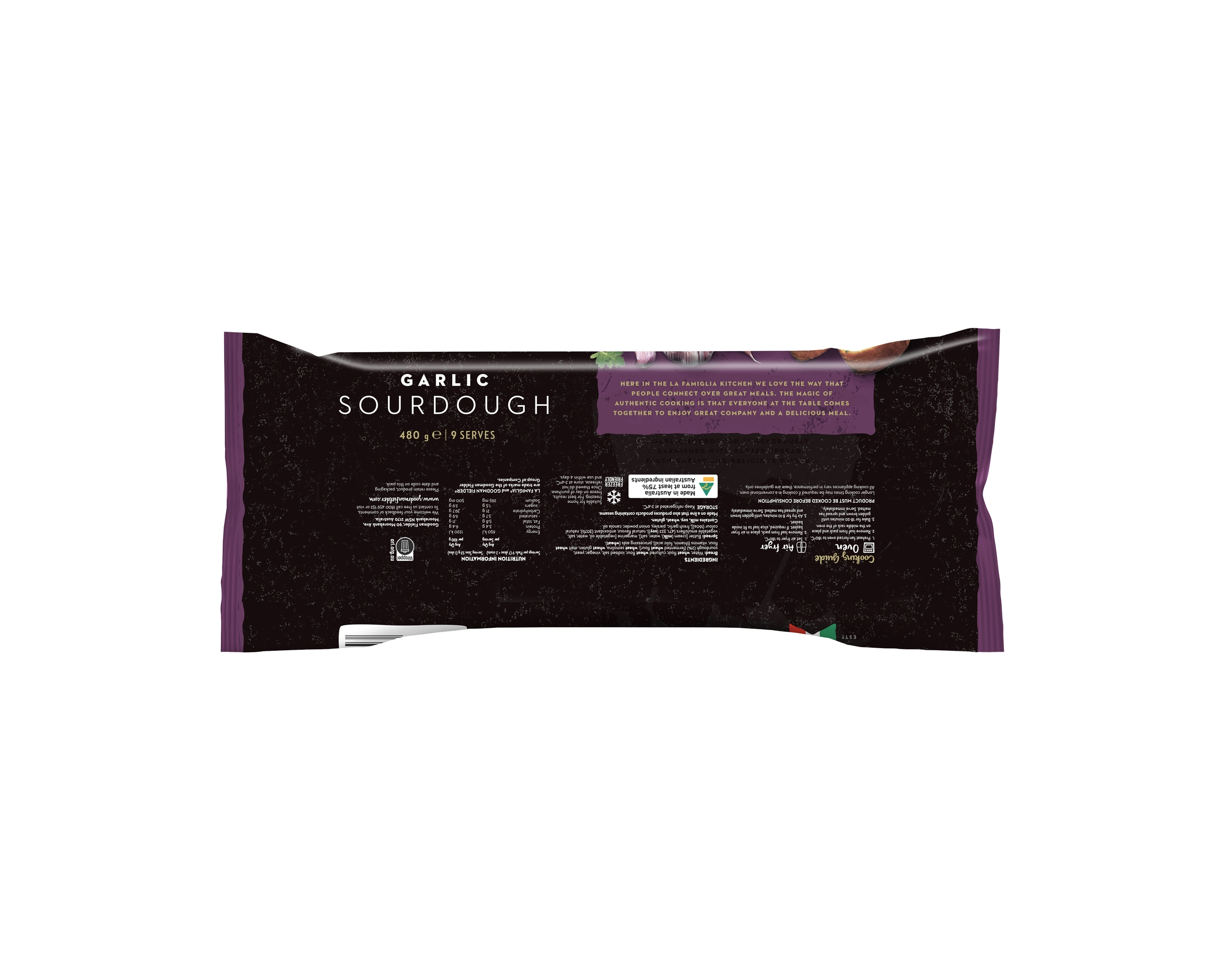 La Famiglia Kitchen Garlic Sourdough 480g
