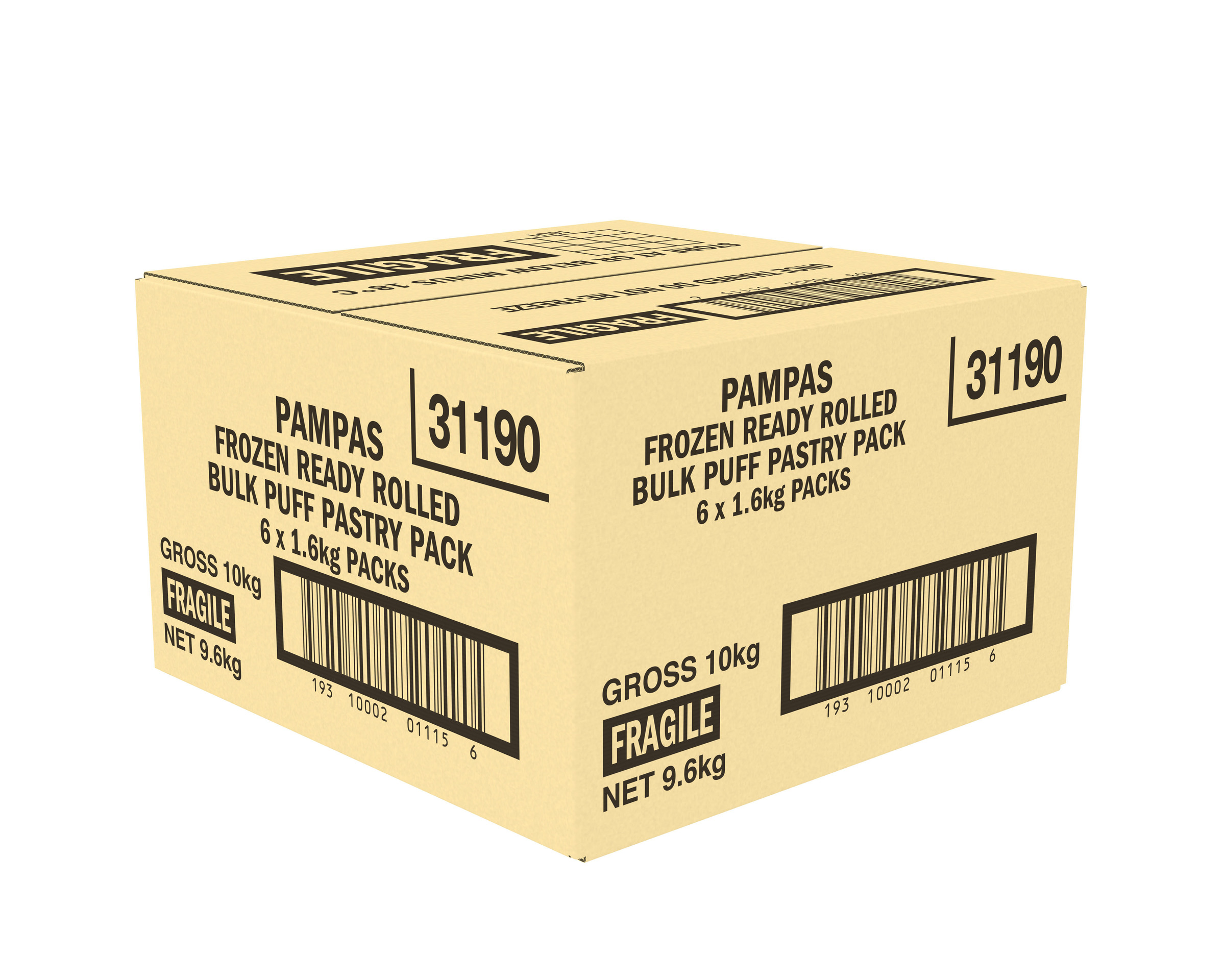 Pampas 10 Puff Pastry Sheets 6 x 1.6kg