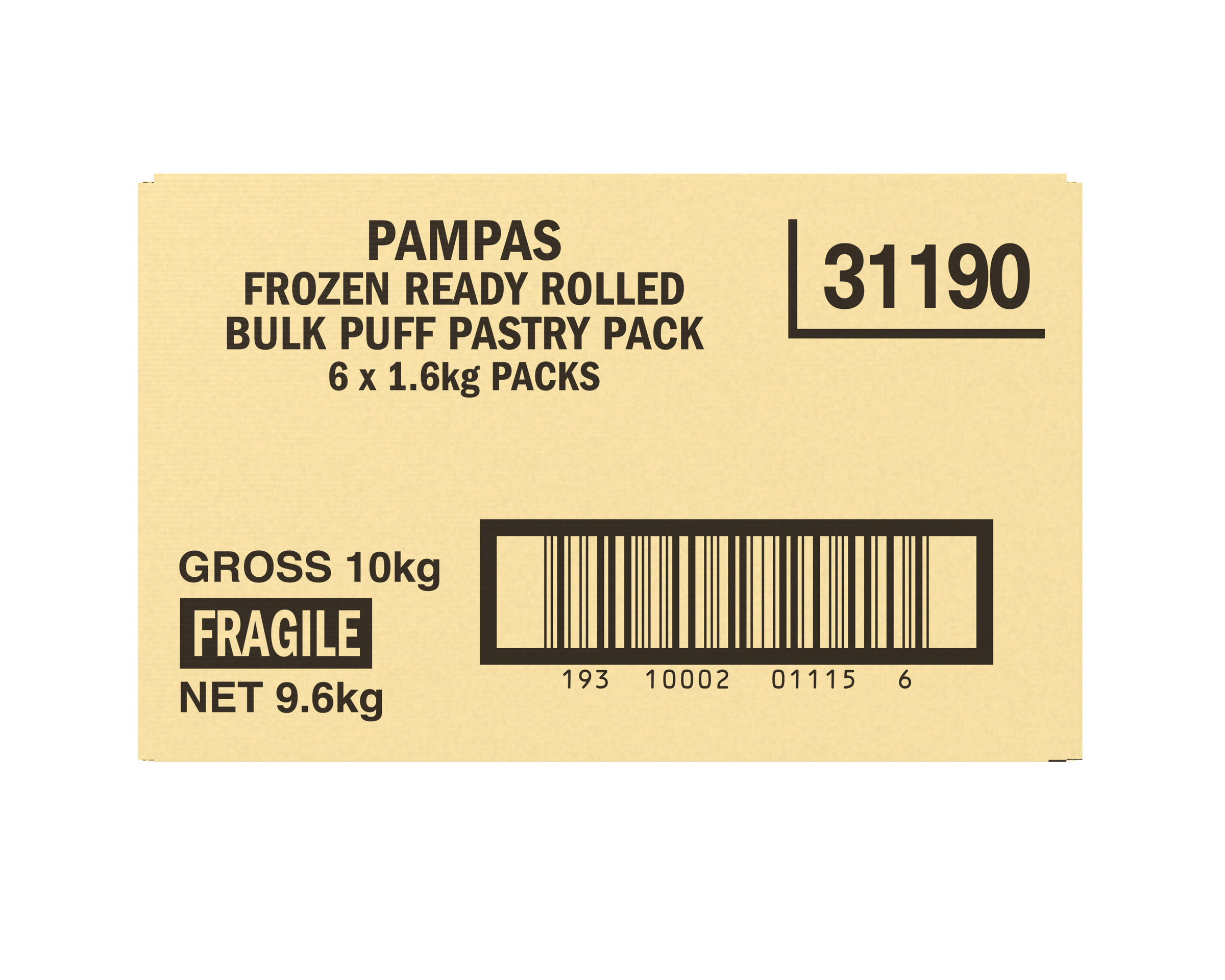 Pampas 10 Puff Pastry Sheets 6 x 1.6kg
