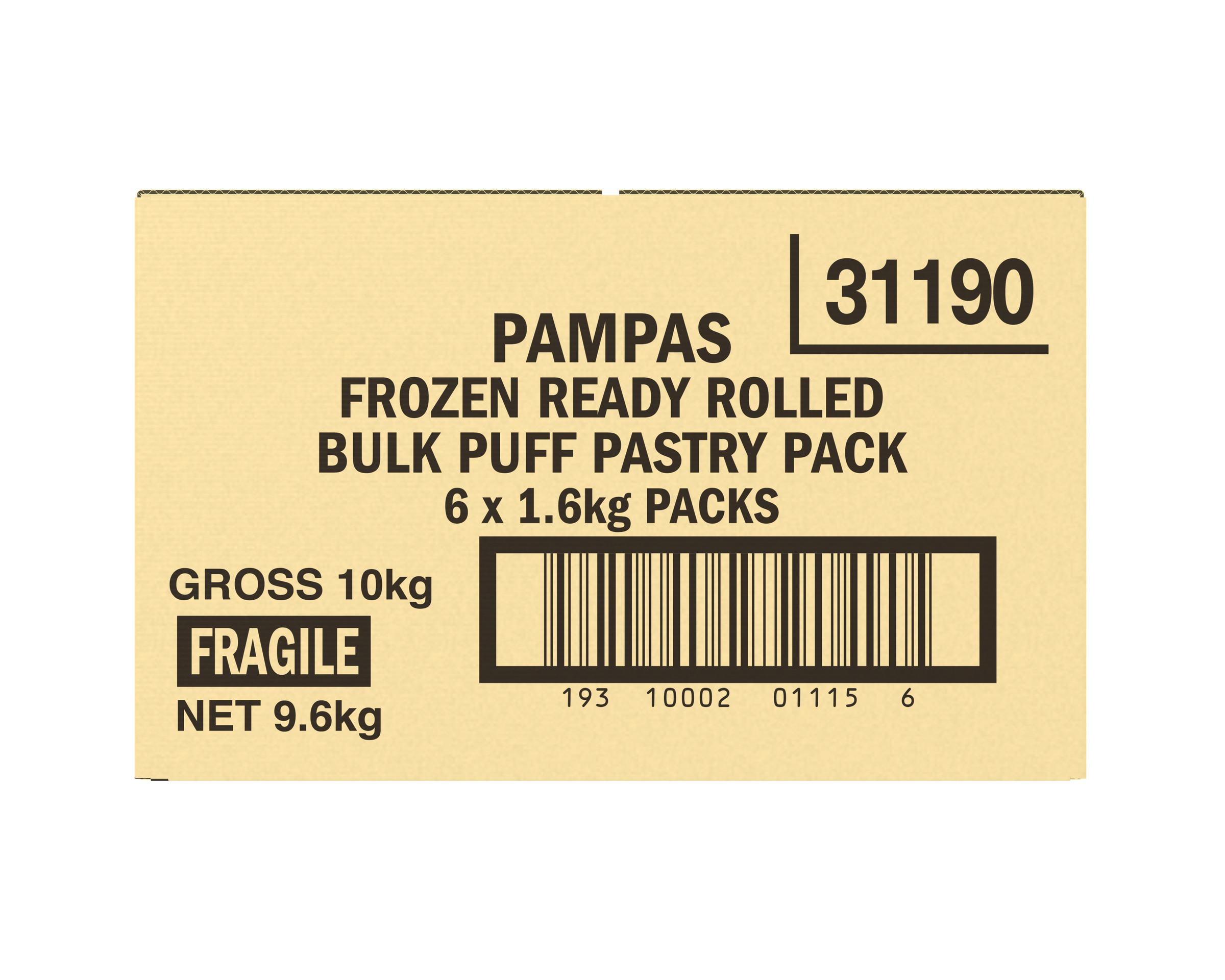 Pampas 10 Puff Pastry Sheets 6 x 1.6kg