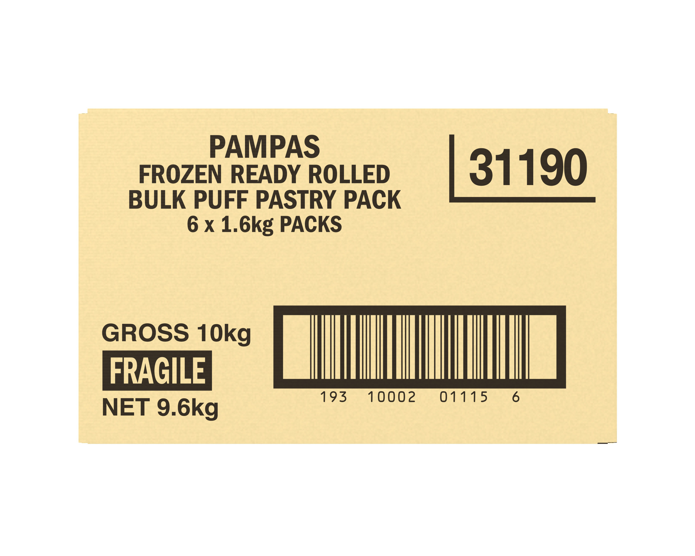 Pampas 10 Puff Pastry Sheets 6 x 1.6kg