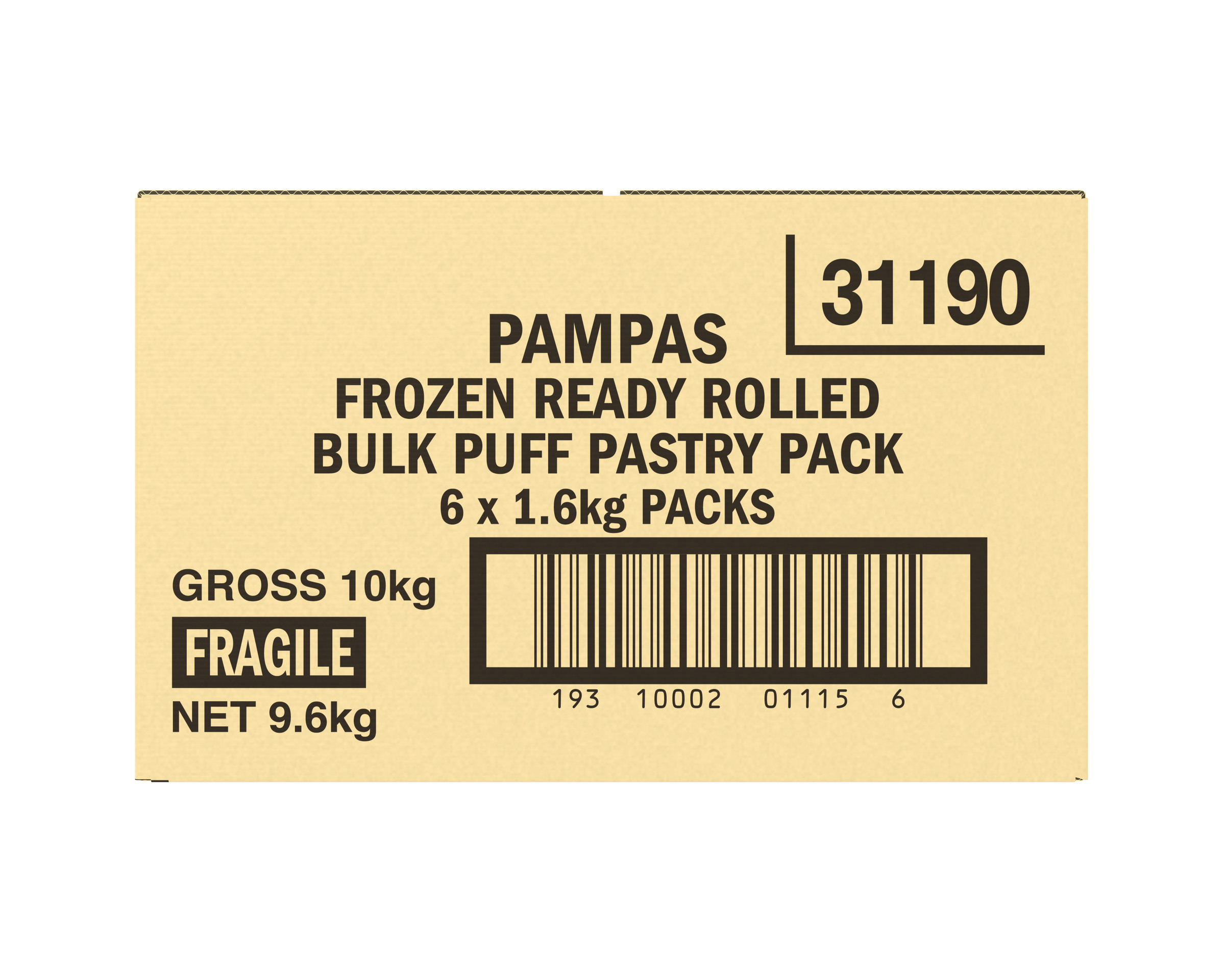 Pampas 10 Puff Pastry Sheets 6 x 1.6kg