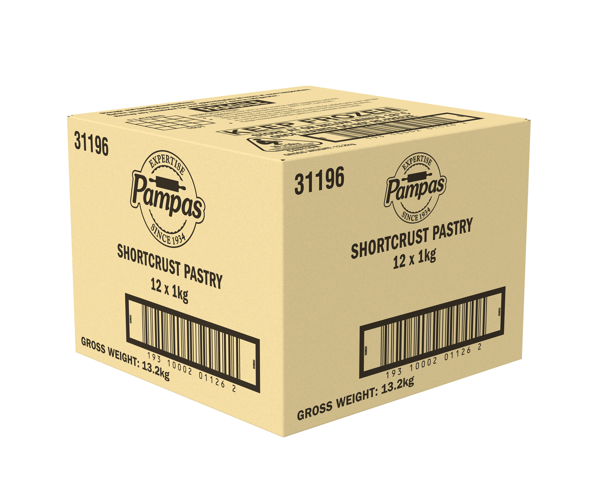 Pampas Shortcrust Pastry 12 x 1kg