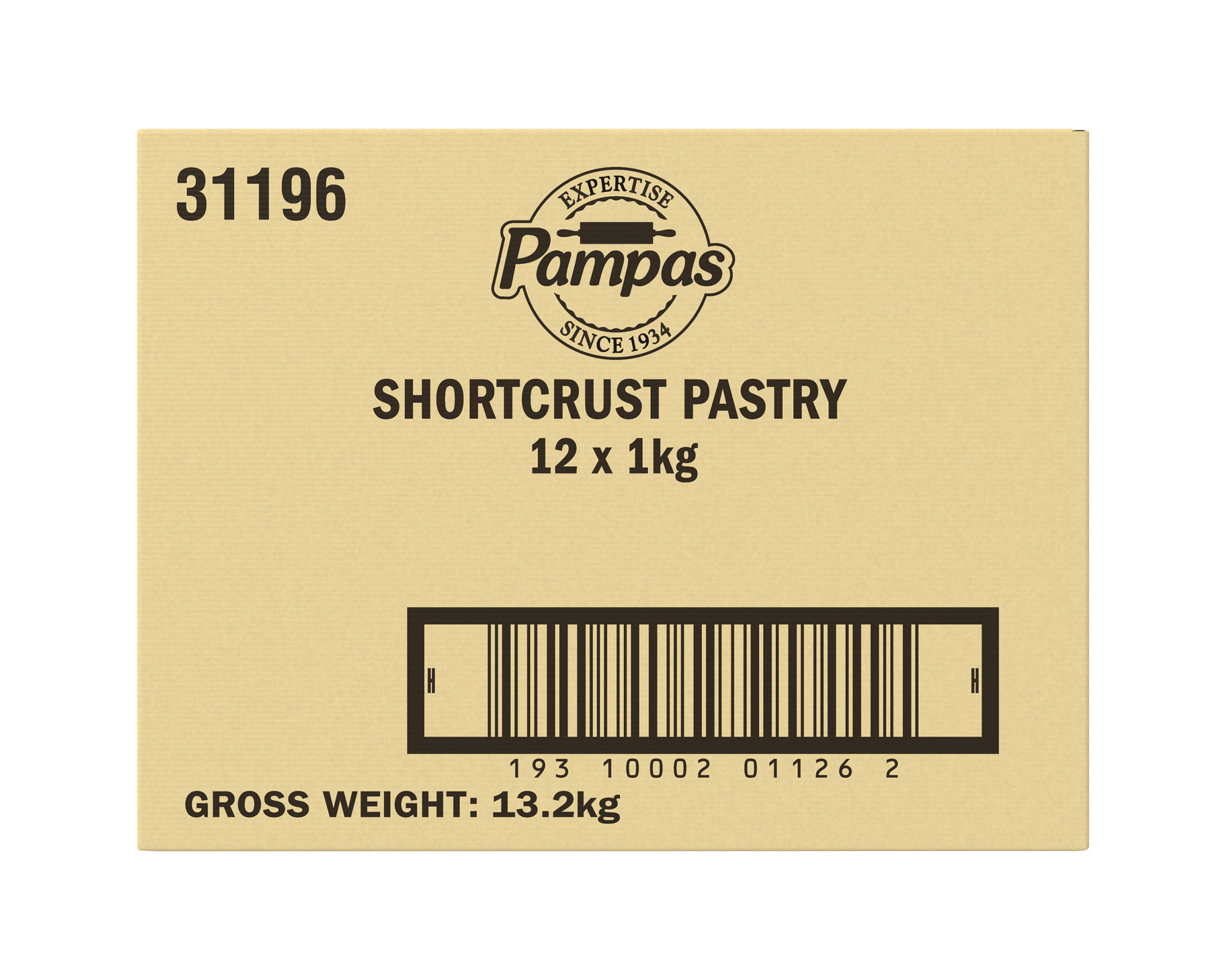 Pampas Shortcrust Pastry 12 x 1kg