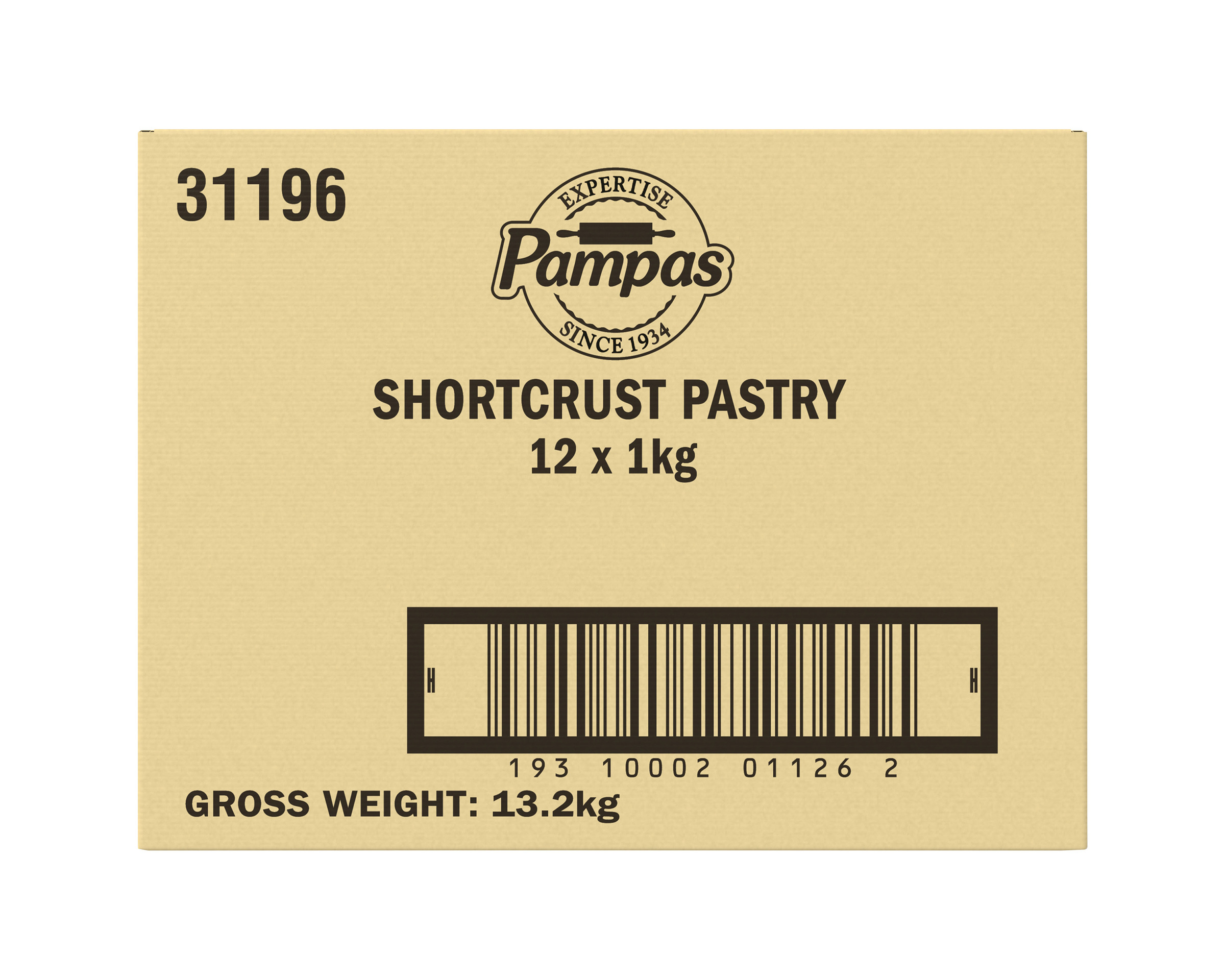 Pampas Shortcrust Pastry 12 x 1kg
