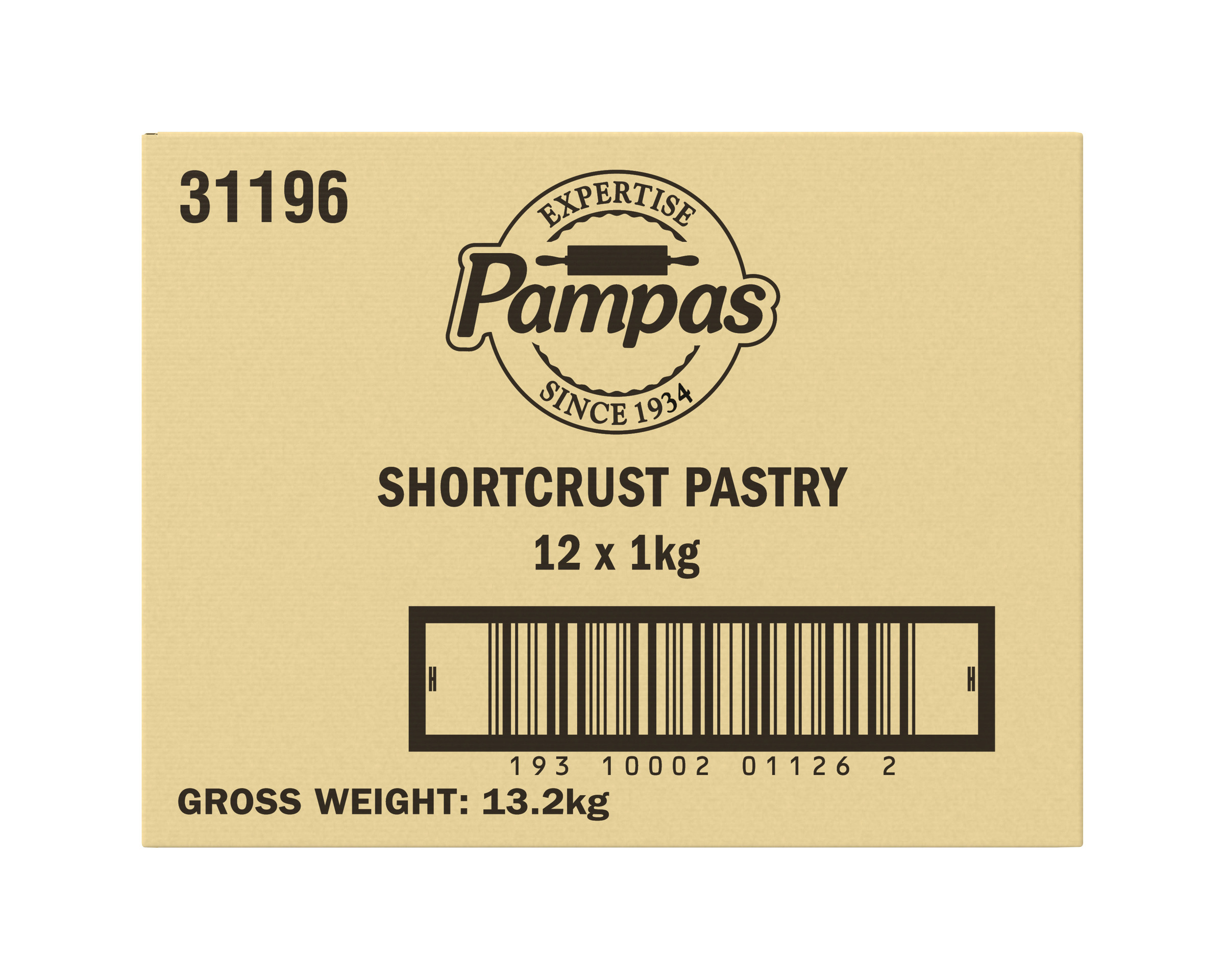 Pampas Shortcrust Pastry 12 x 1kg