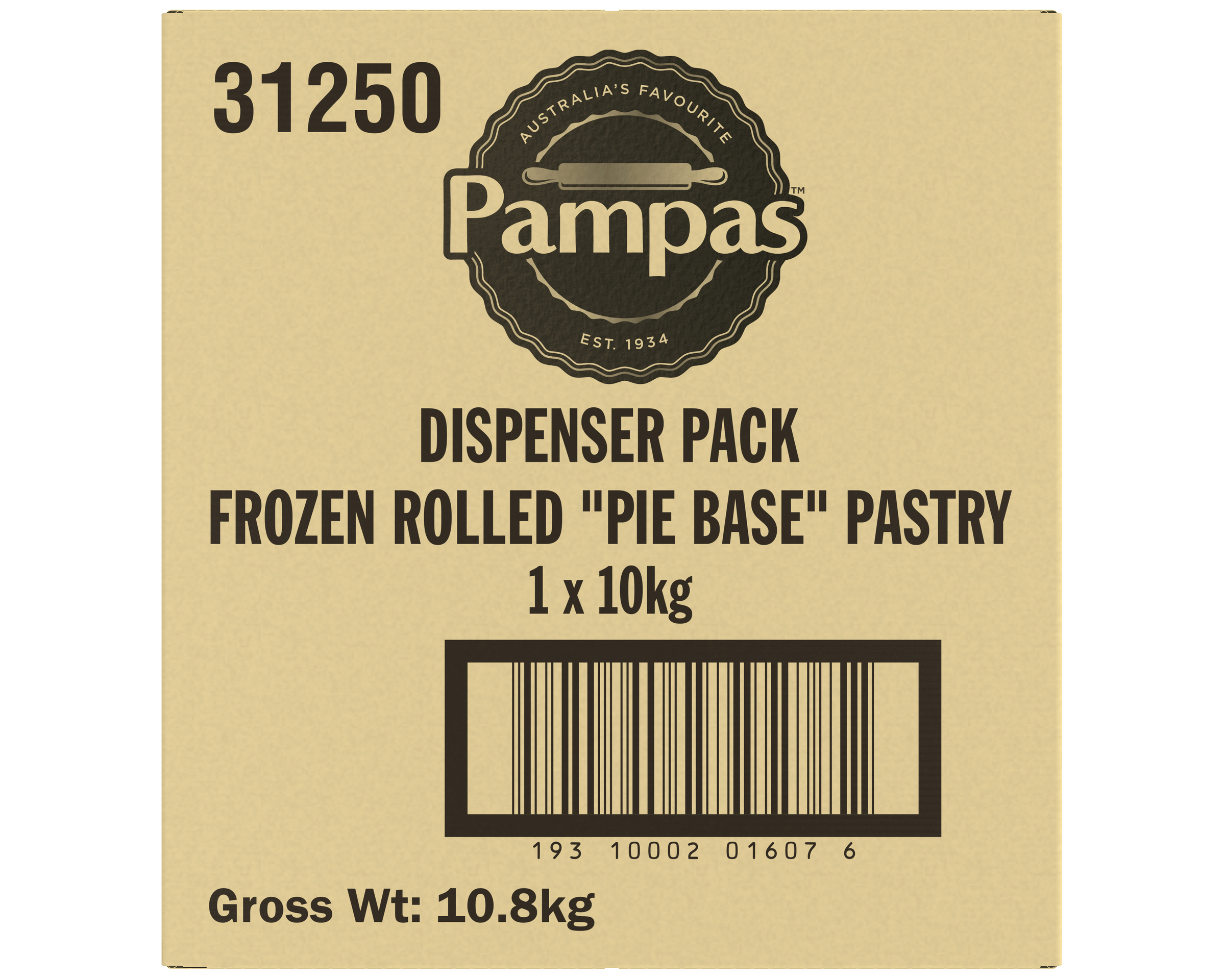 Pampas Frozen Rolled “Pie Base” Pastry 10kg