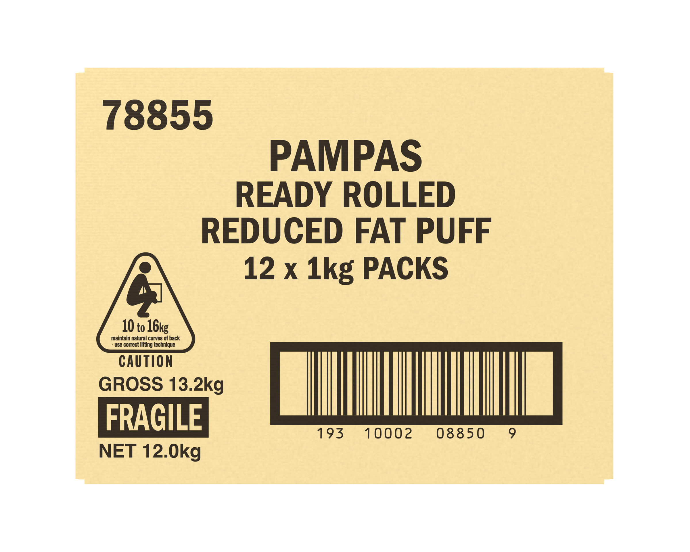 Pampas 6 Light Puff Pastry Sheets 12 x 1kg