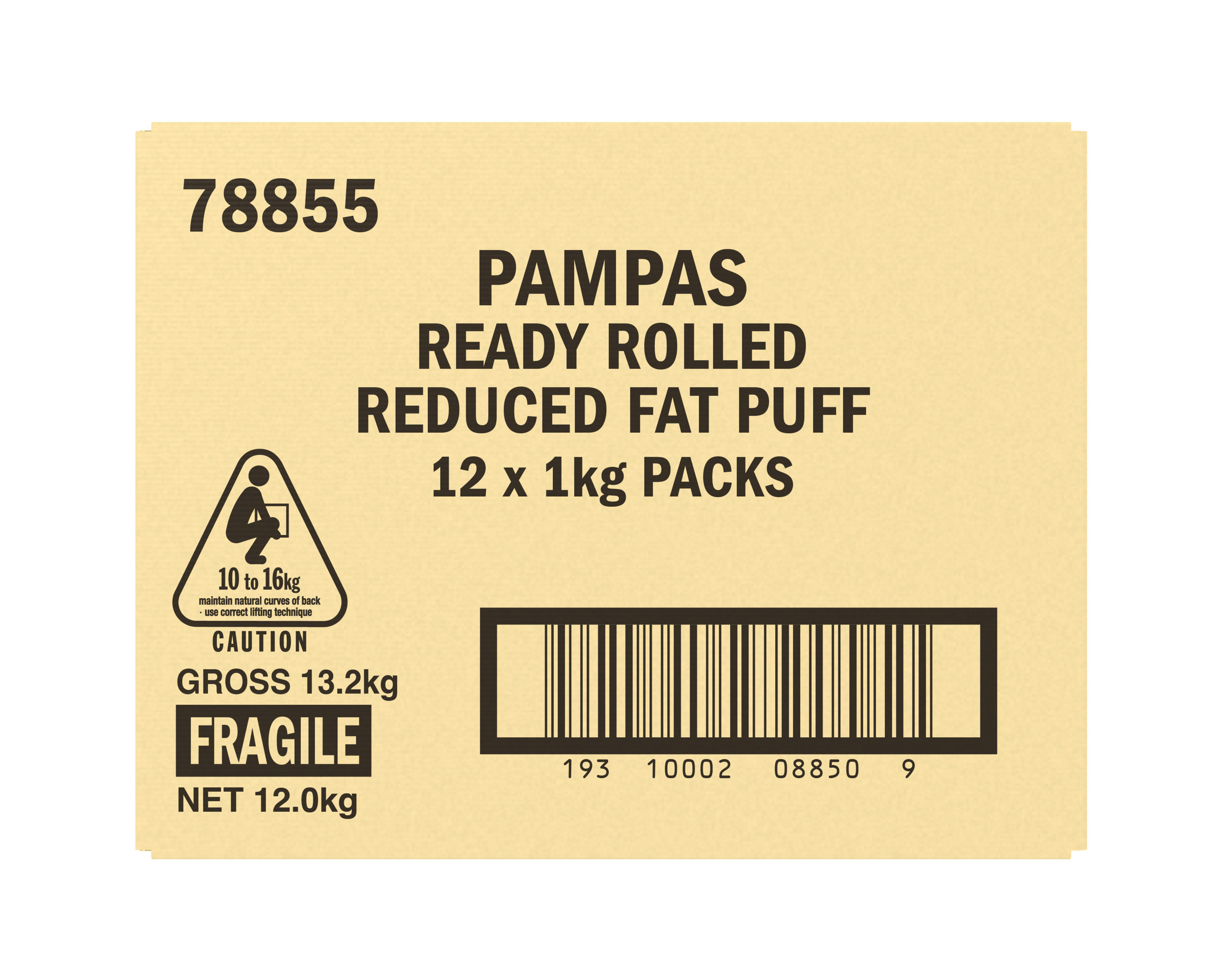 Pampas 6 Light Puff Pastry Sheets 12 x 1kg