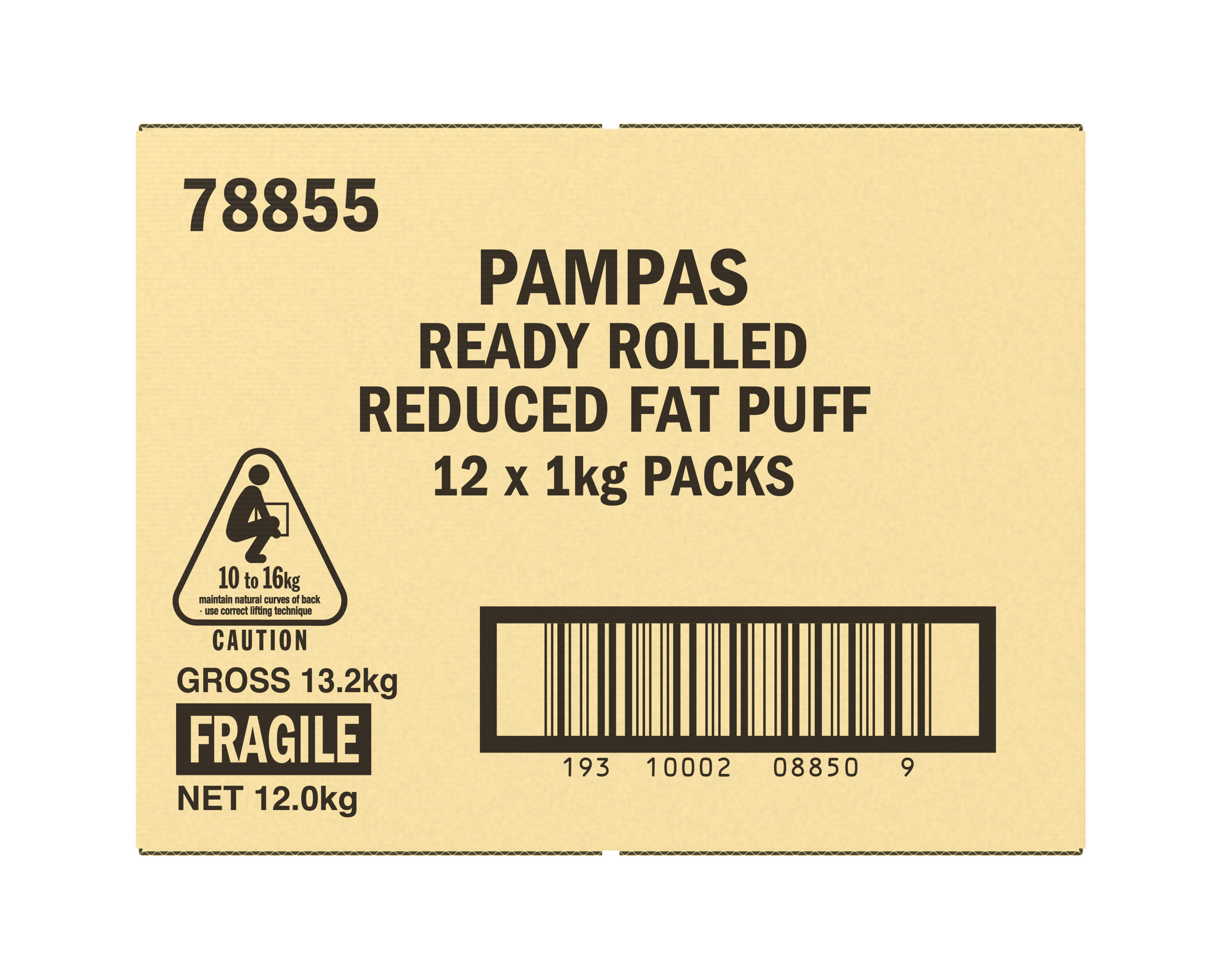 Pampas 6 Light Puff Pastry Sheets 12 x 1kg