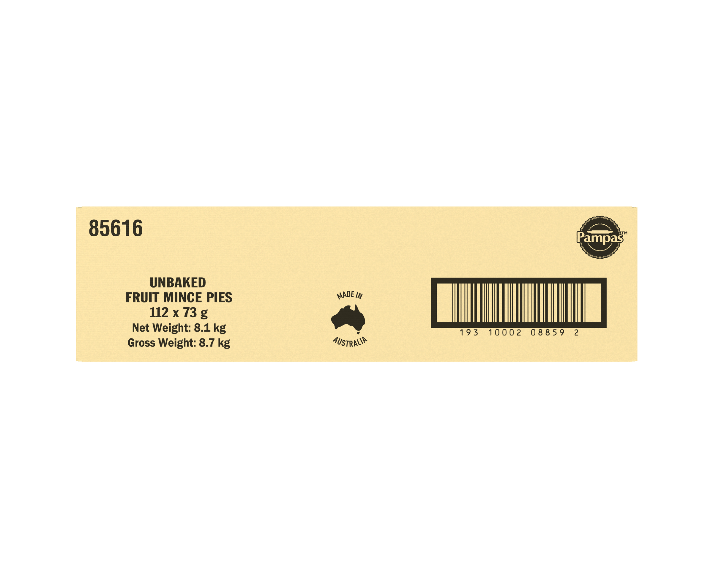 Pampas Unbaked Fruit Mince Pies 112 x 73g