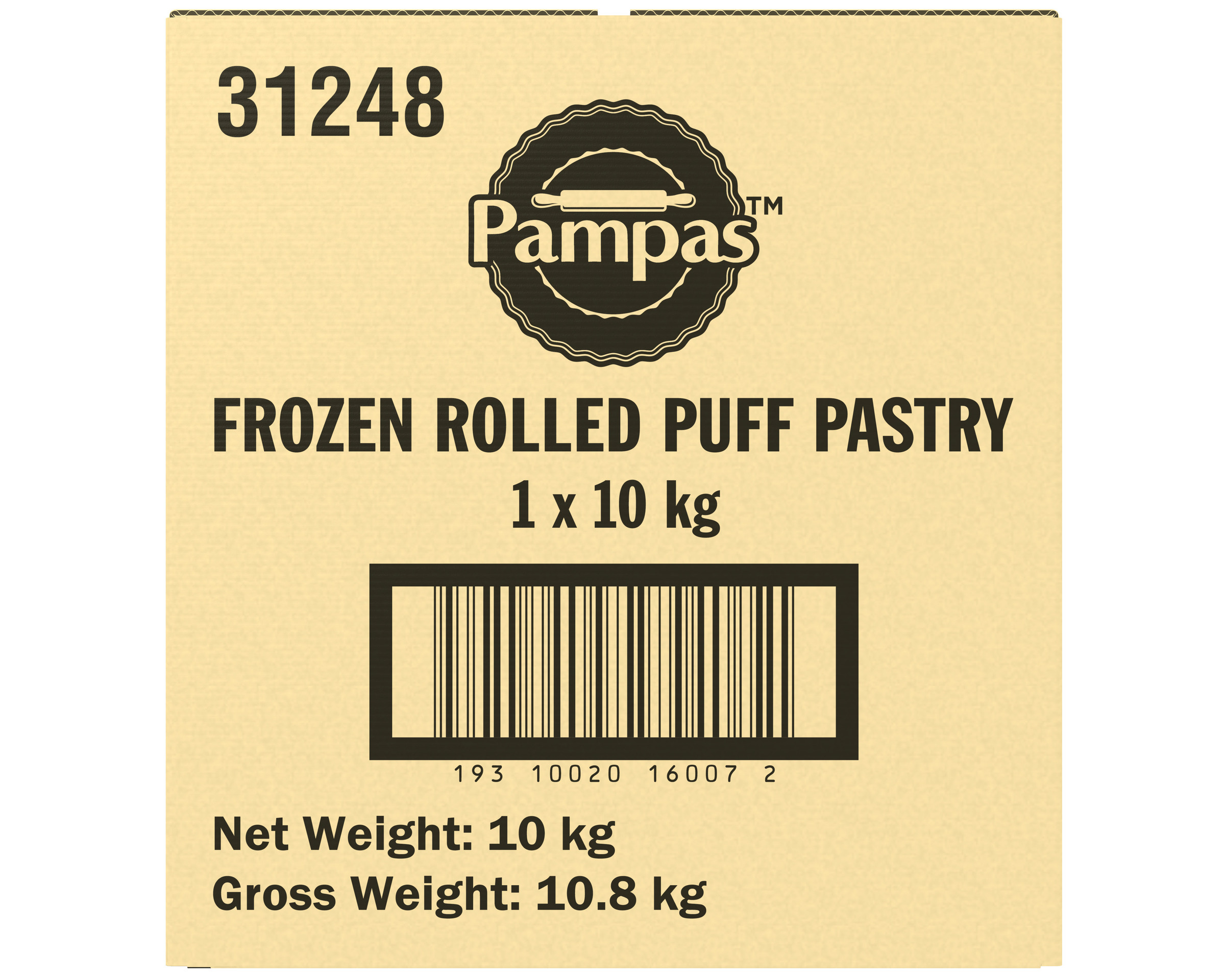 Pampas Frozen Rolled Puff Pastry 10kg