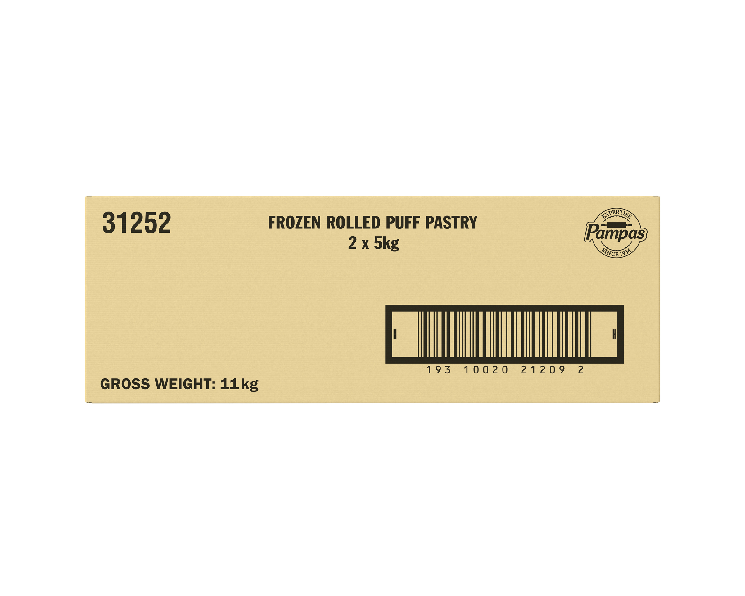 Pampas Frozen Rolled Puff Pastry 2 x 5kg