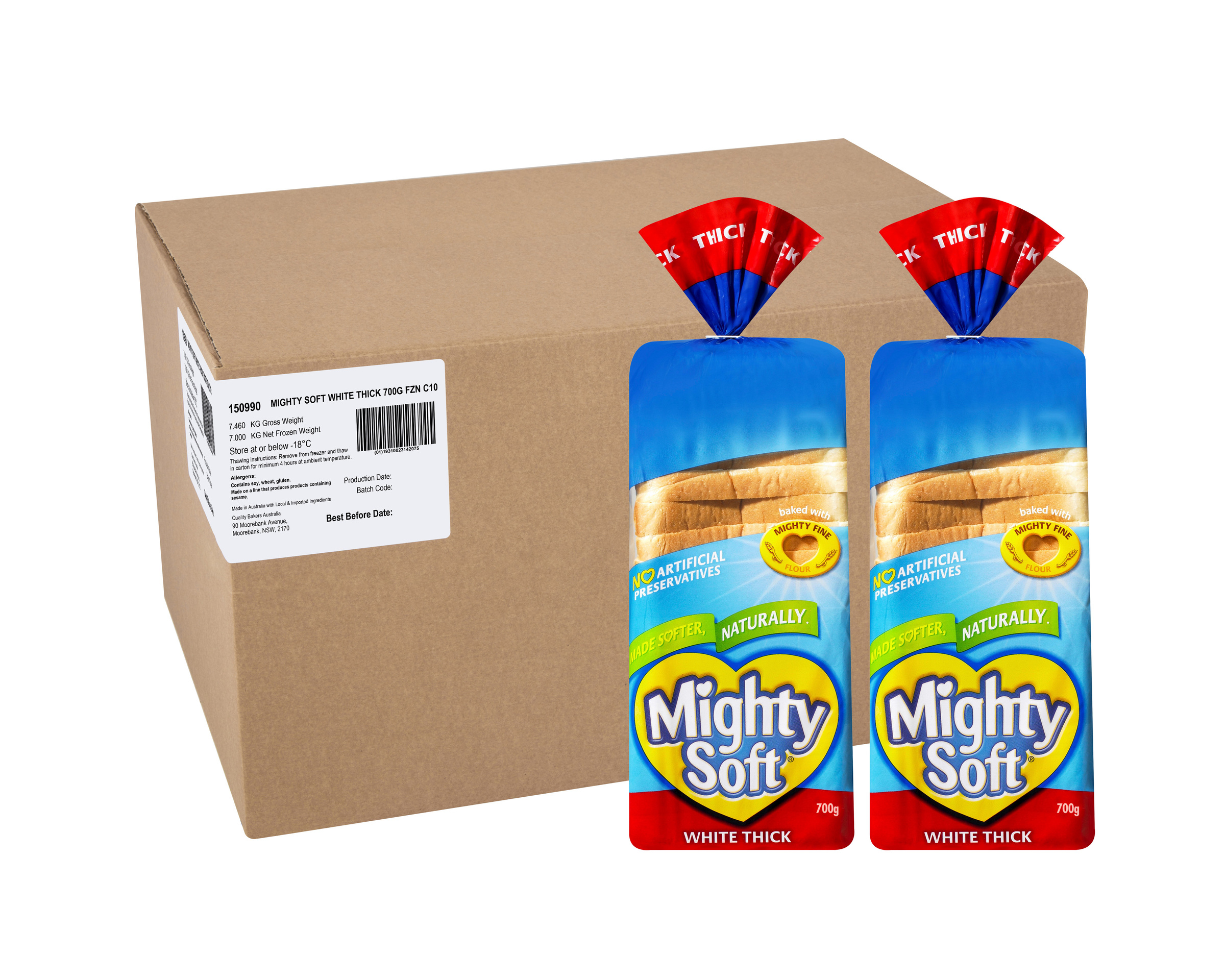 Mighty Soft Frozen Sandwich White Thick 7 kg