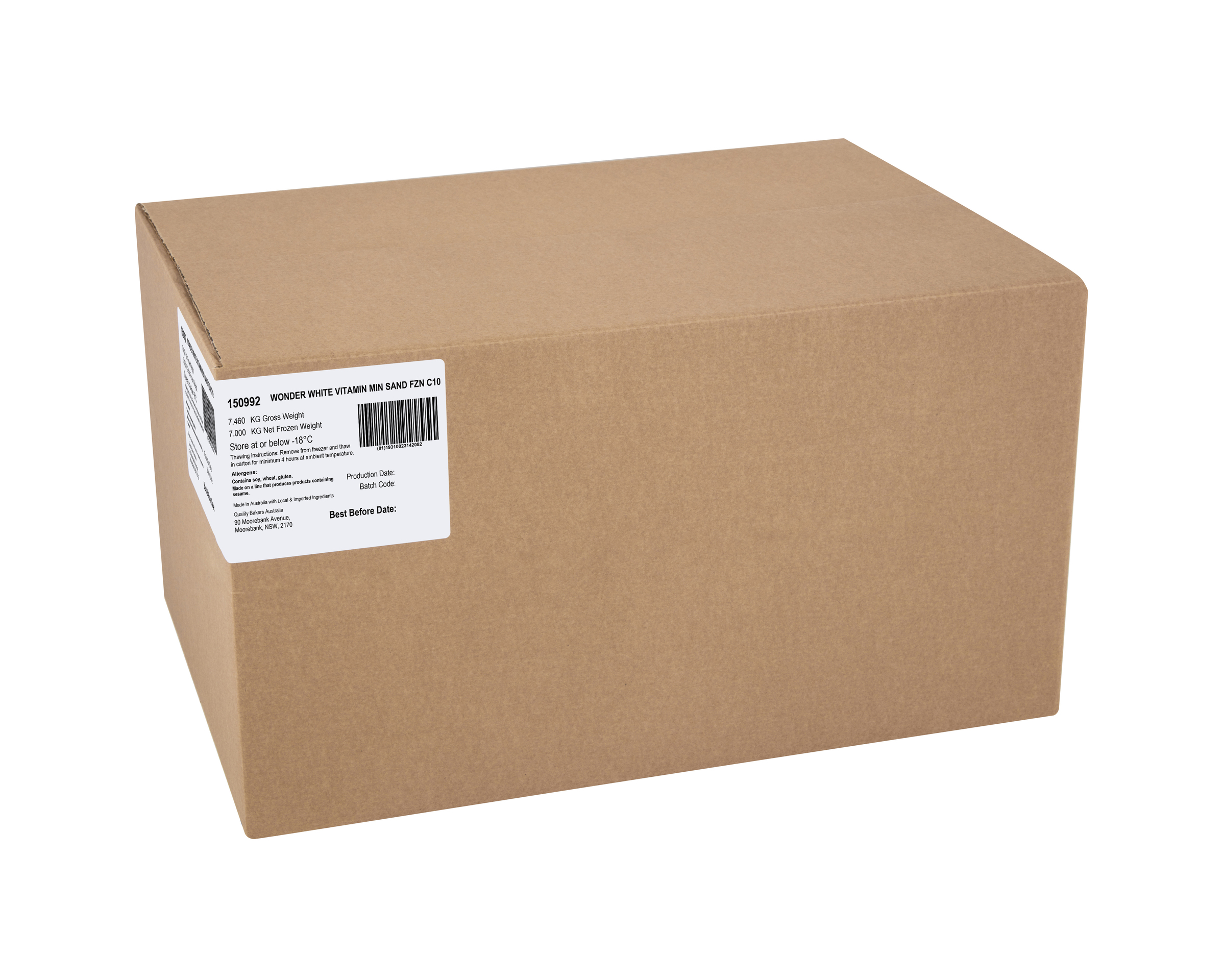 Wonder Frozen Sandwich White Vitamins and Minerals Mini 7 kg