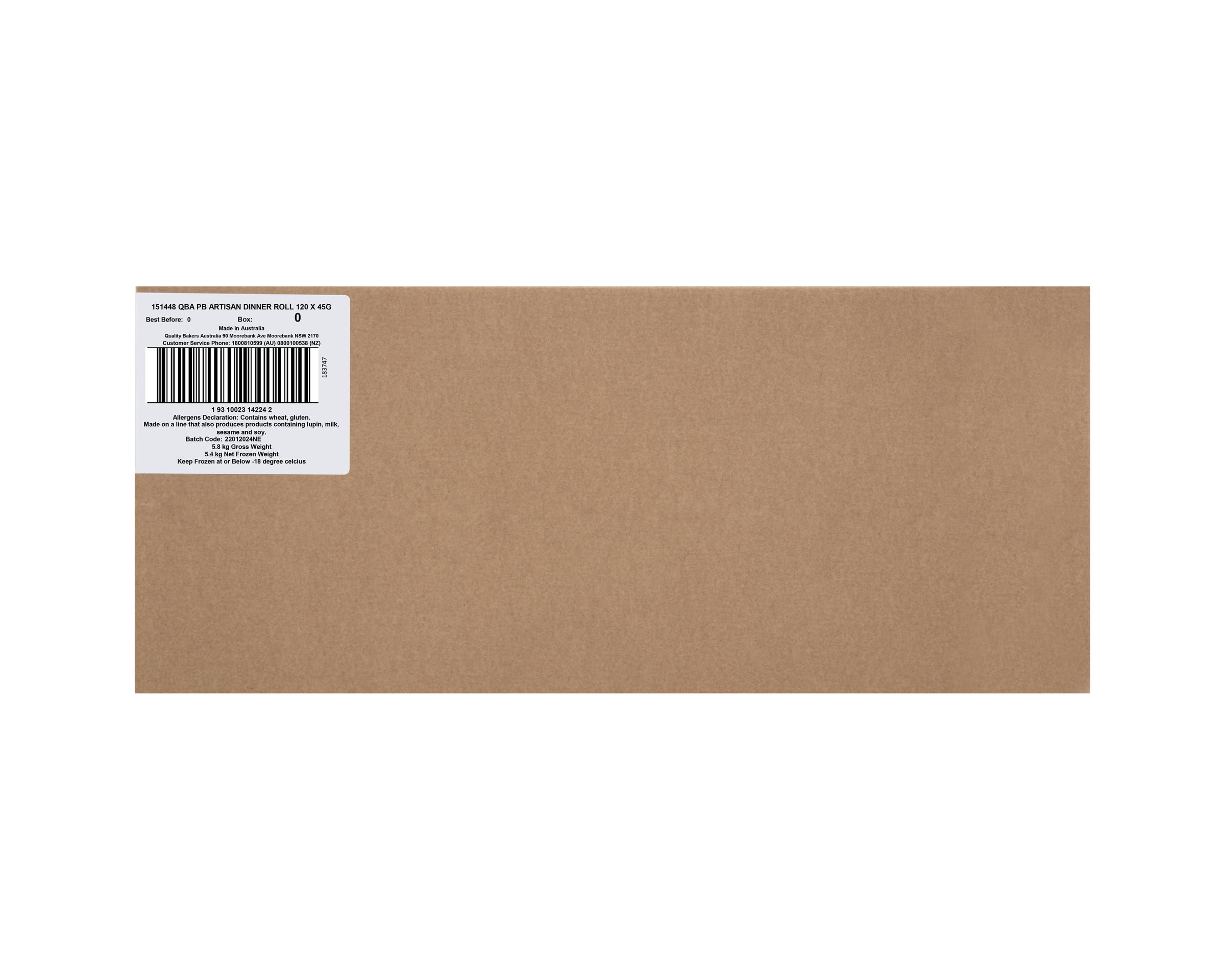 QBA Artisan Dinner Roll 120 x 45g