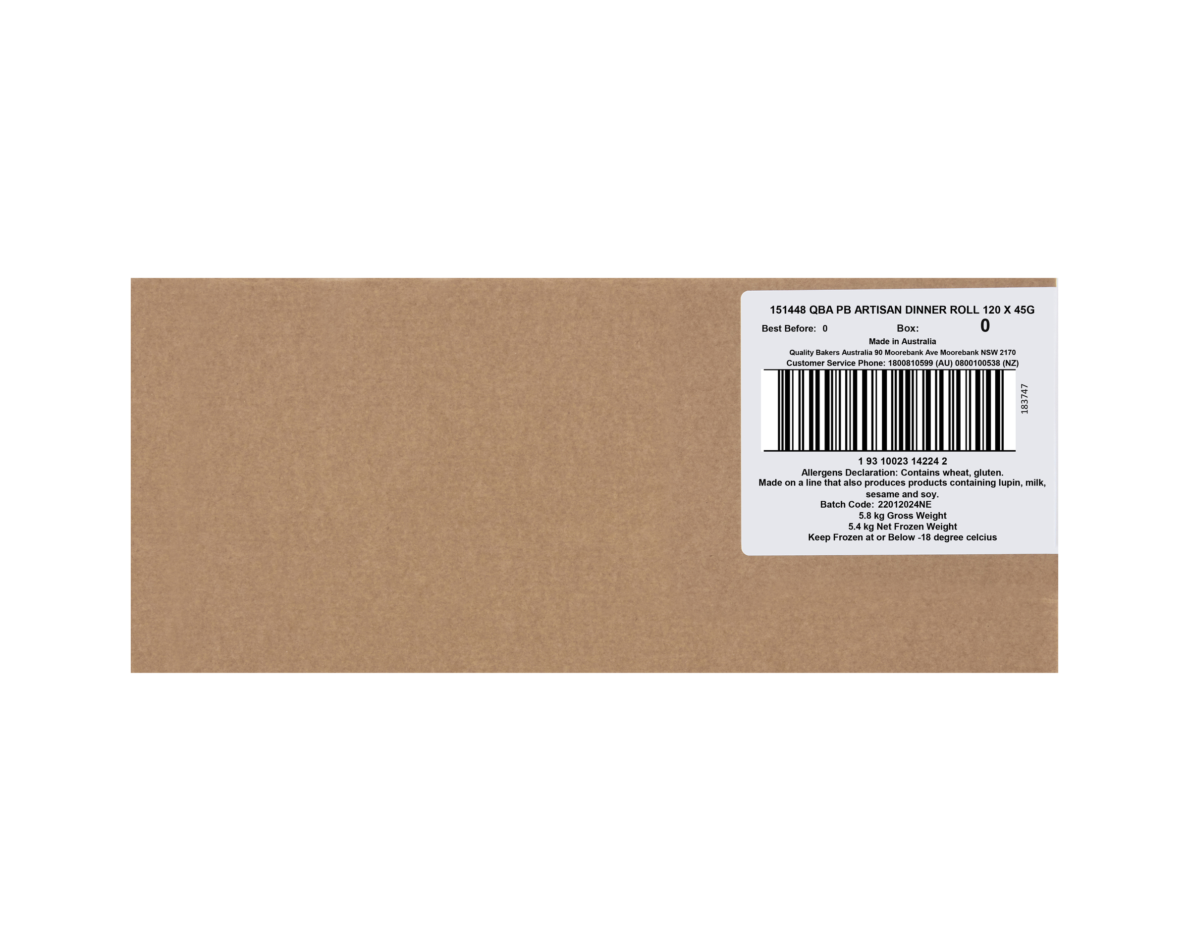 QBA Artisan Dinner Roll 120 x 45g