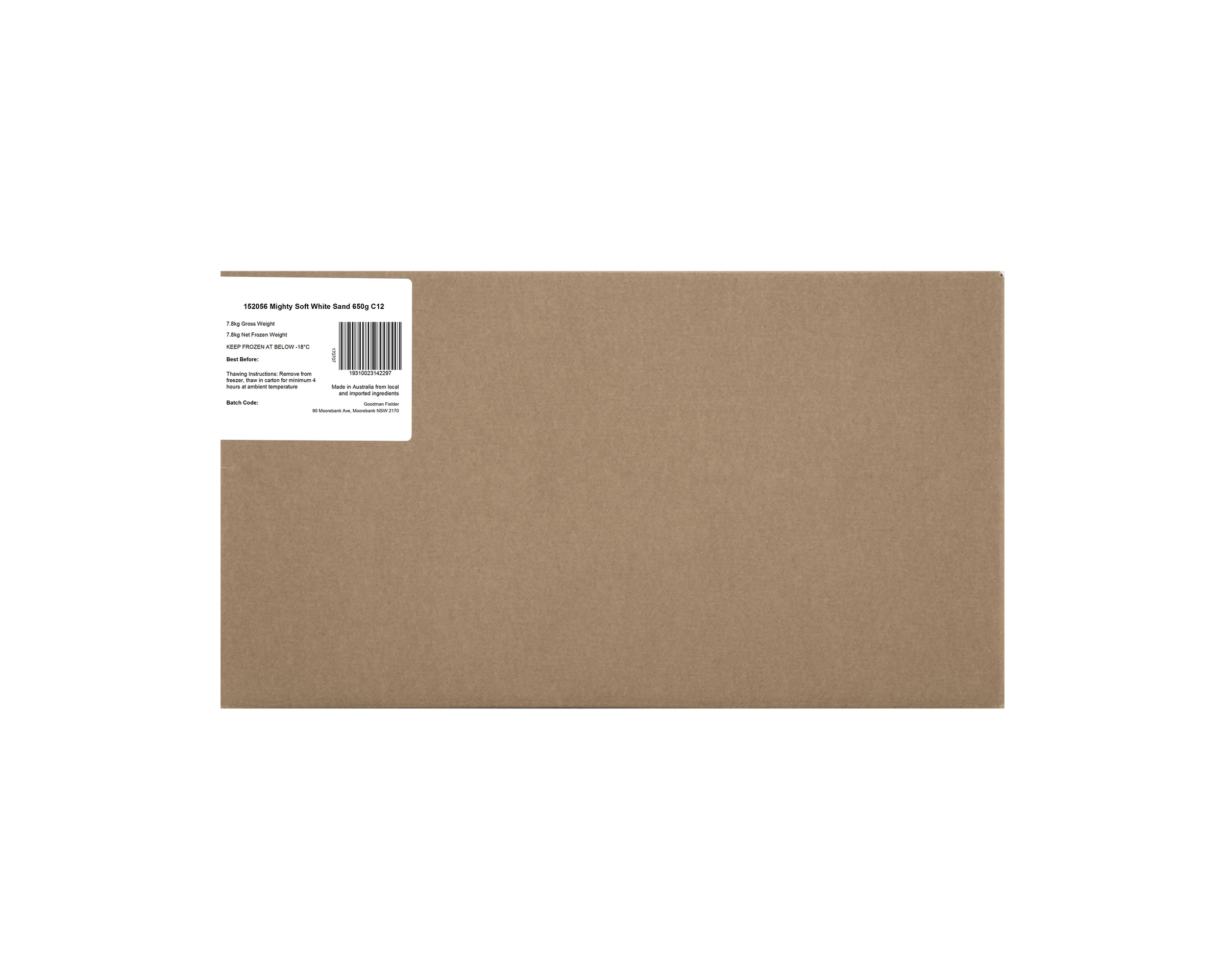 Mighty Soft Frozen Sandwich White 650 g x 12 7.8 kg
