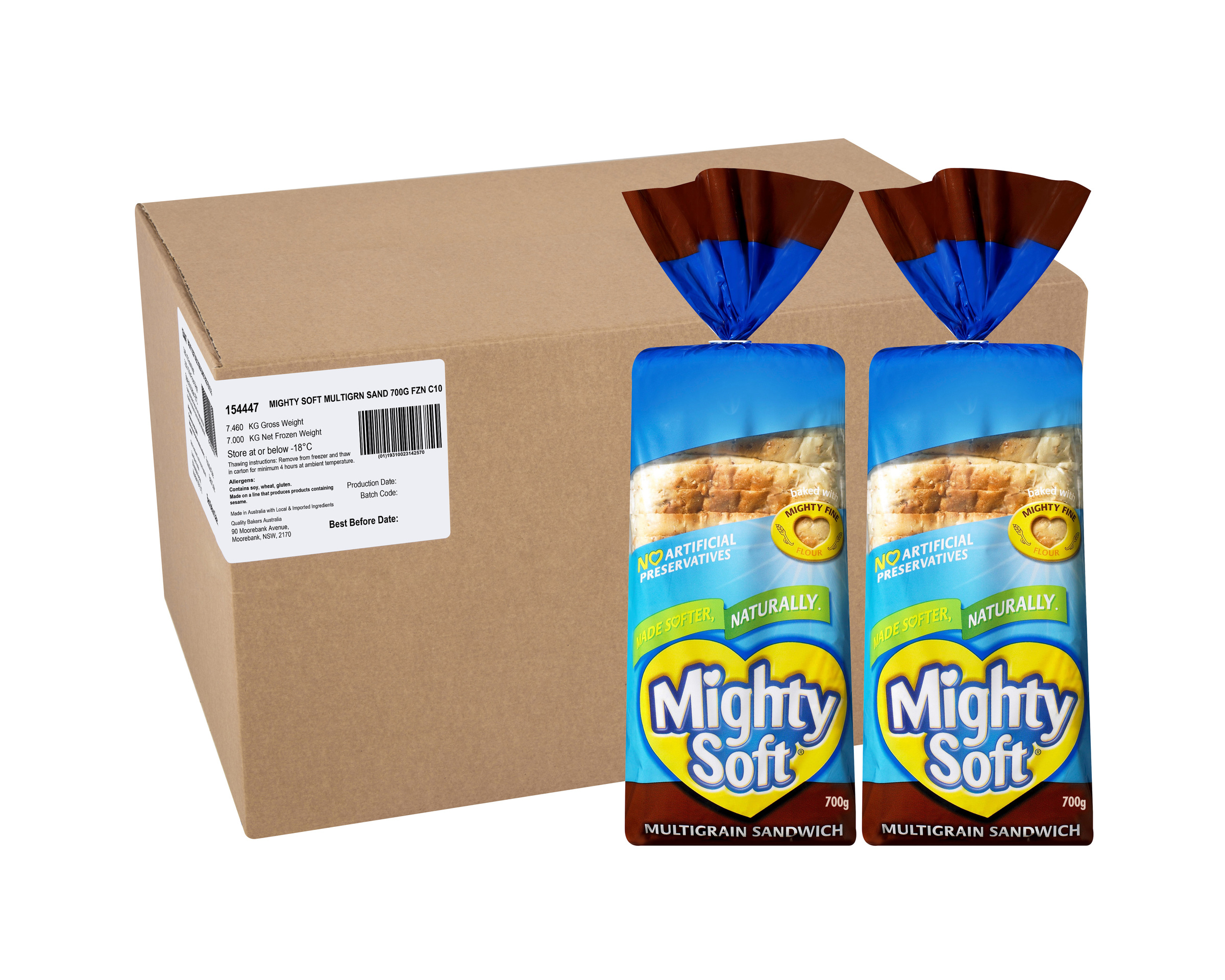 Mighty Soft Frozen Sandwich Multigrain 7 kg