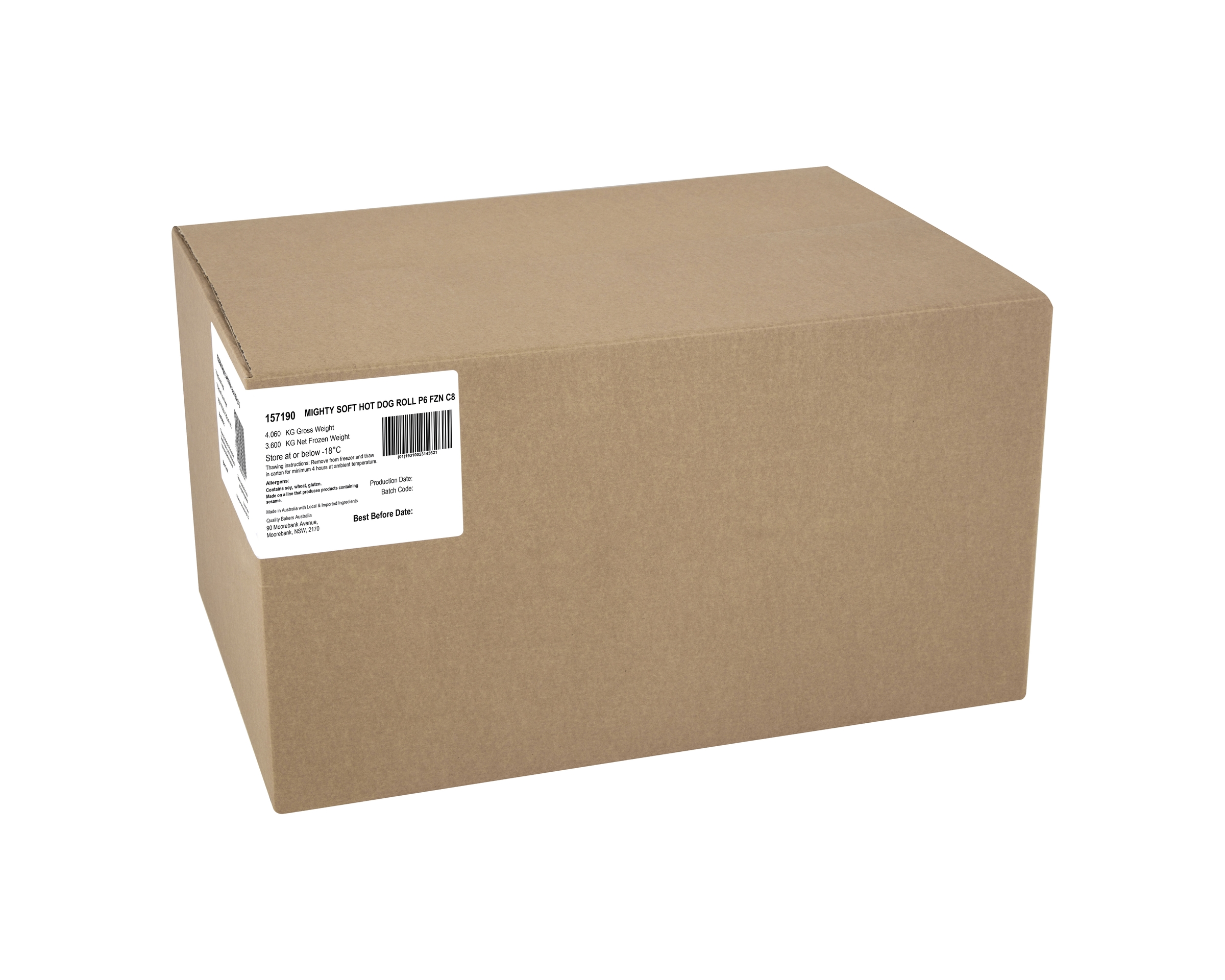 Mighty Soft Hot Dog Rolls 8 x 6 Pack 3.6kg