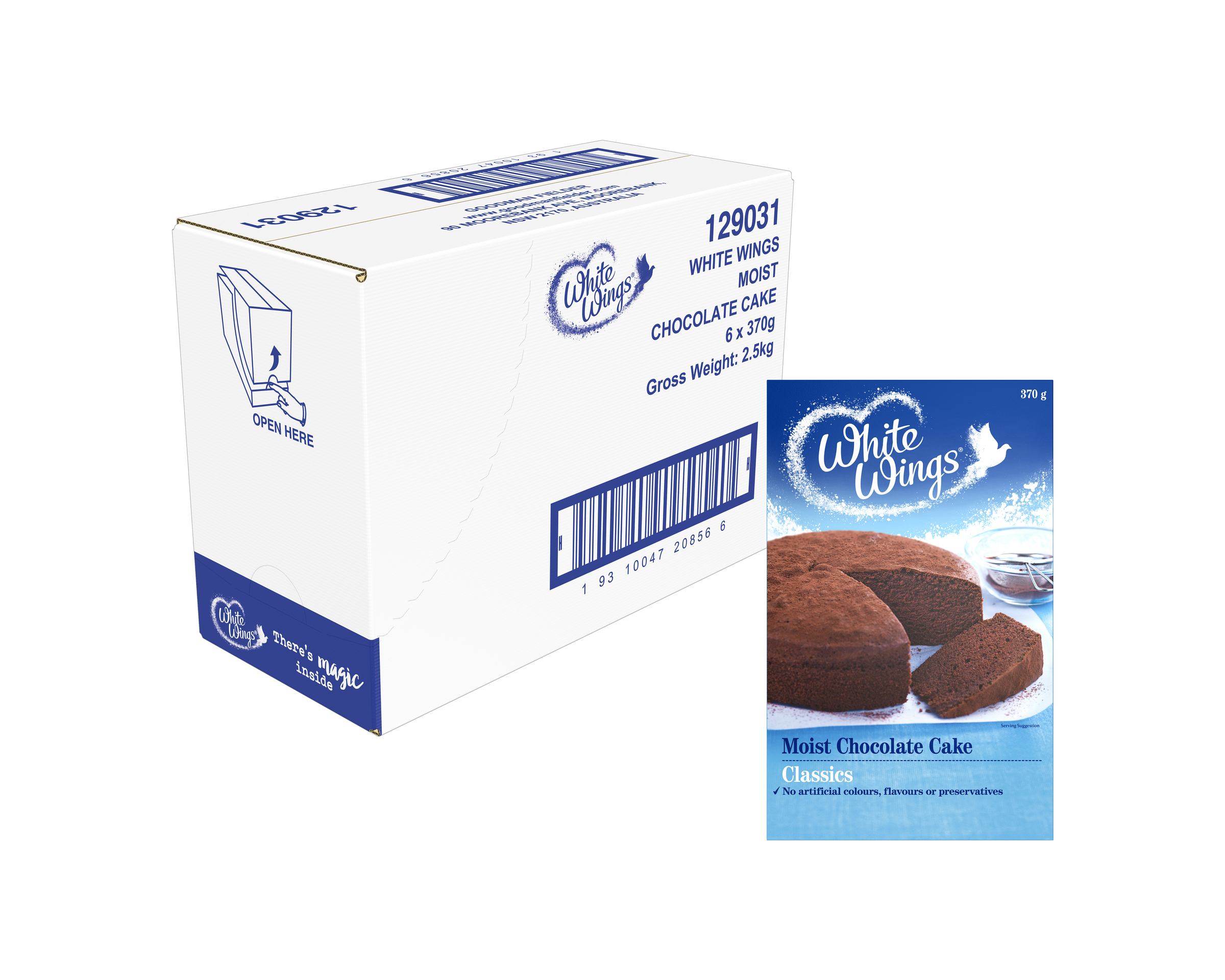 White Wings Moist Chocolate Cake 6 x 370g