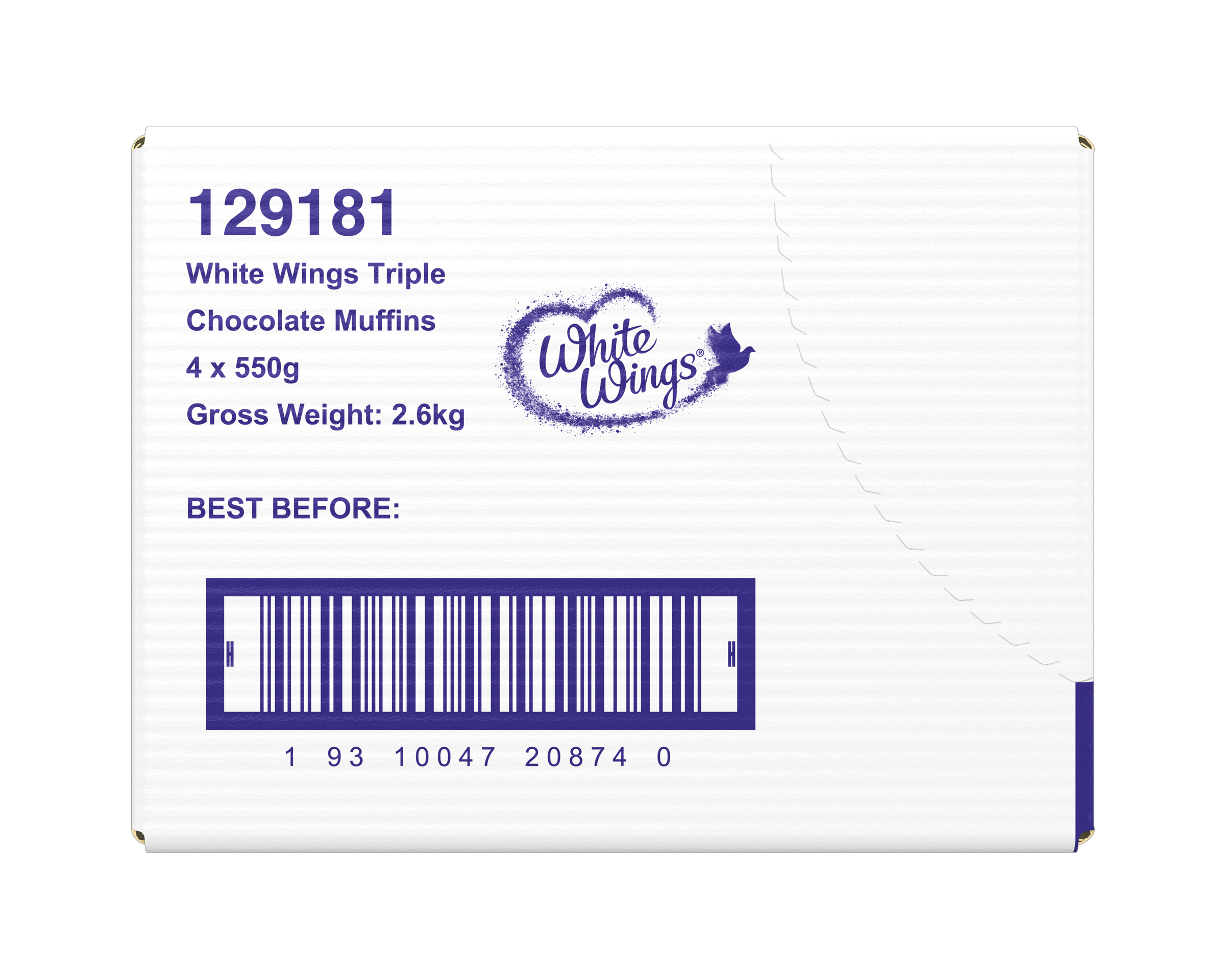 White Wings Triple Choc Muffins 4 x 550g