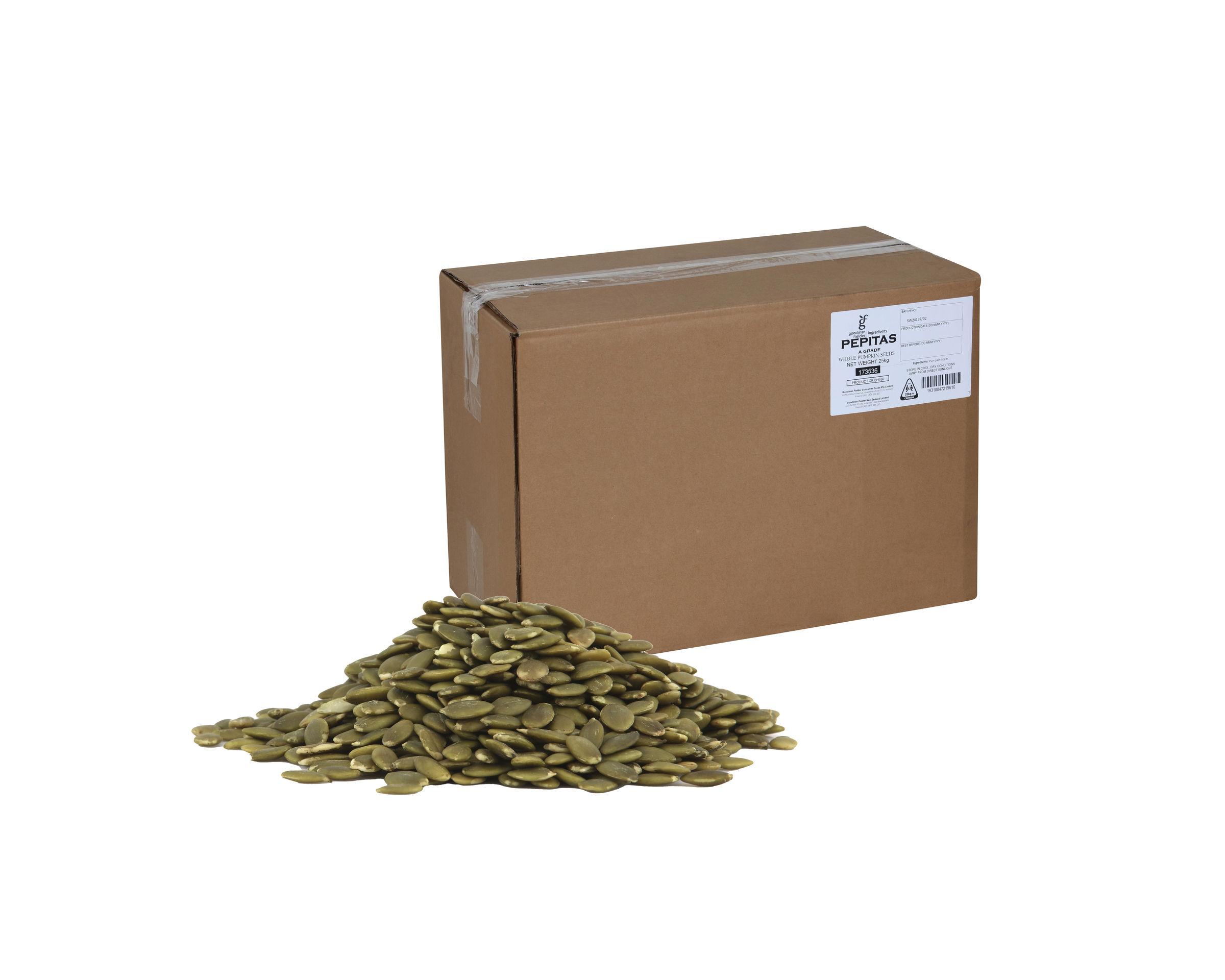 Goodman Fielder Ingredients A Grade Whole Pumpkin Seeds 2 x 12.5kg
