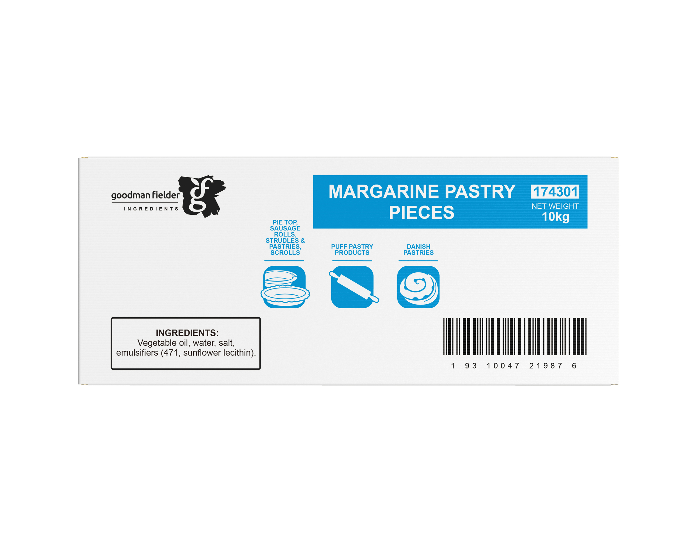 Goodman Fielder Ingredients Margarine Pastry Medium Pieces 10kg