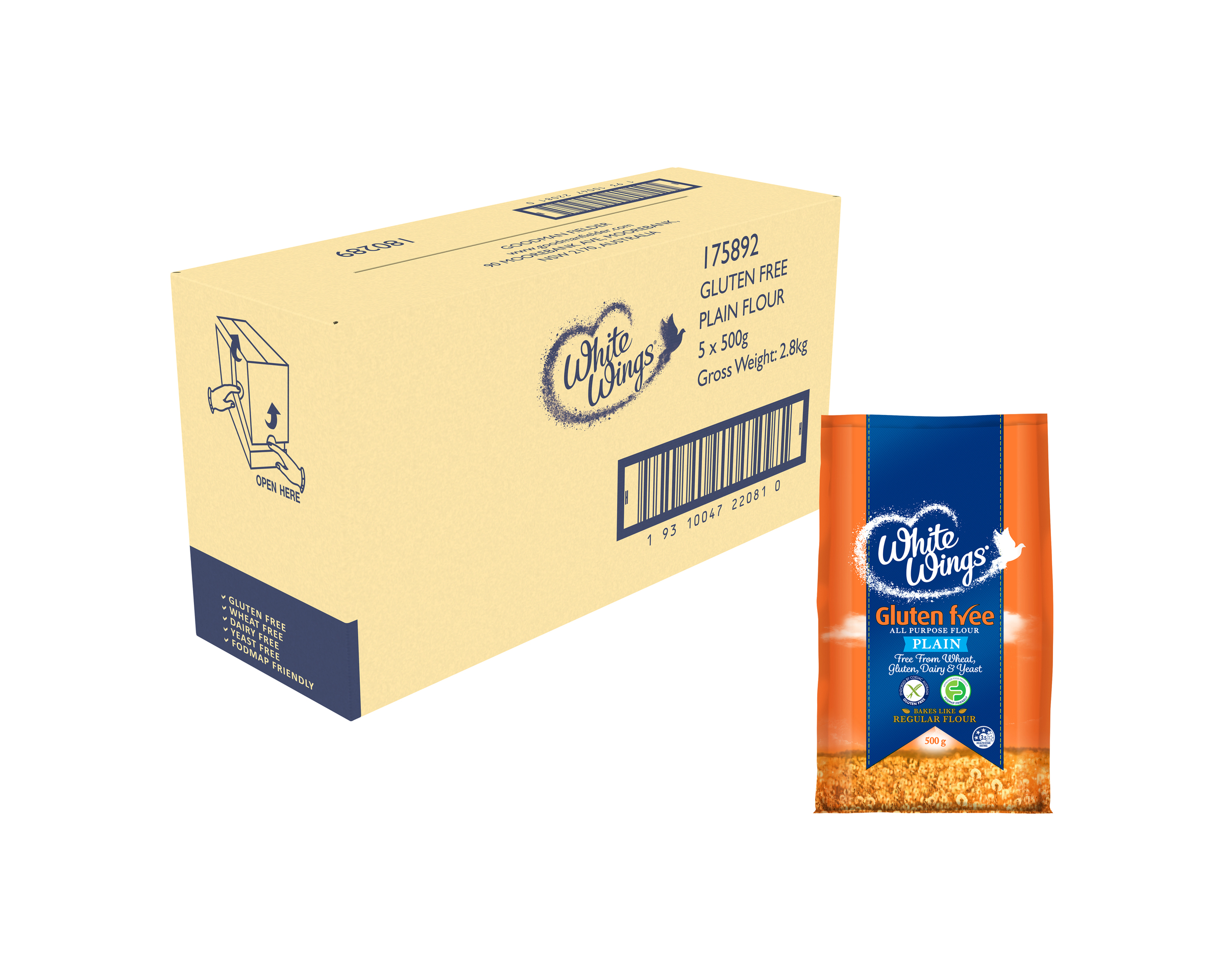 White Wings Gluten Free Plain Flour 5 x 500g