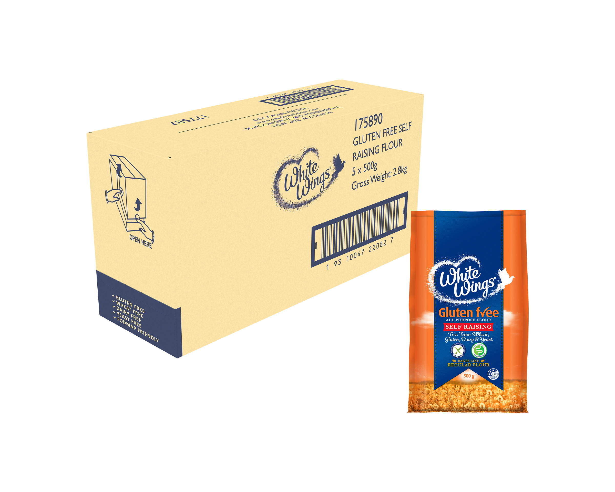 White Wings Gluten Free Self Raising Flour 5 x 500g