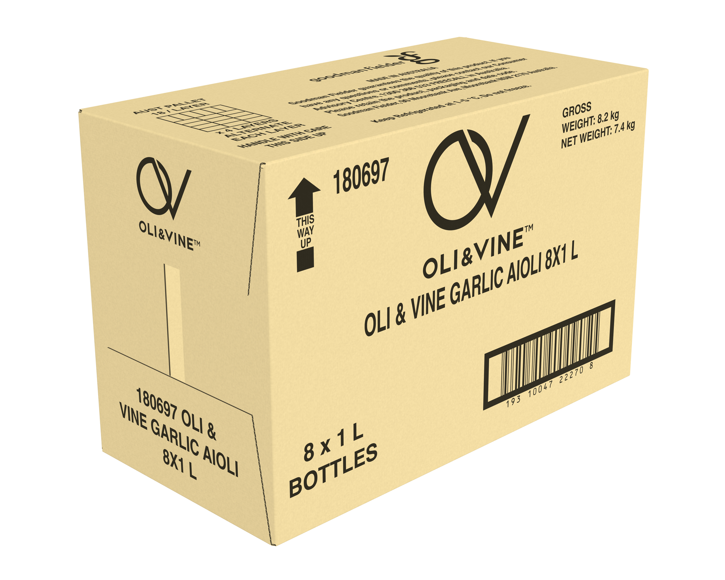 Oli & Vine Garlic Aioli 8 x 1L