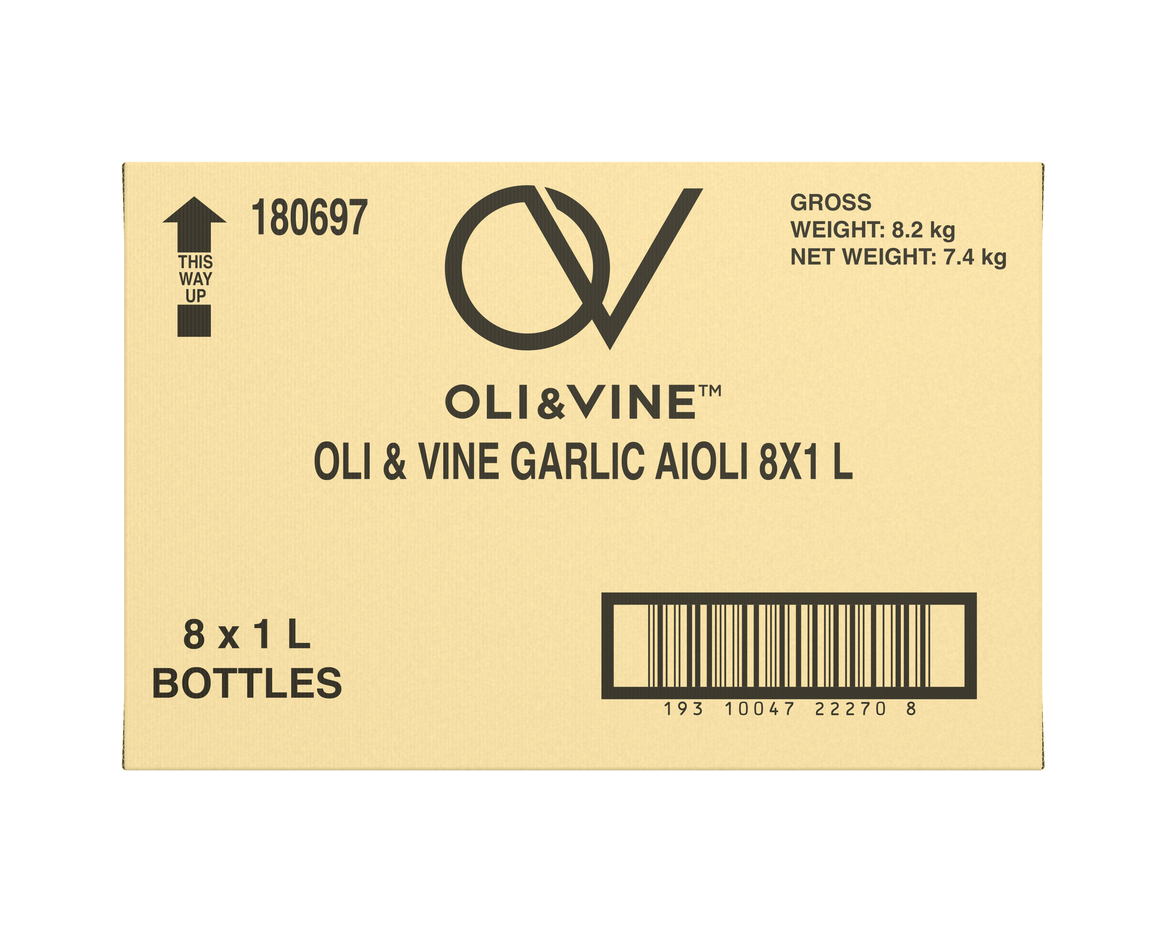 Oli & Vine Garlic Aioli 8 x 1L