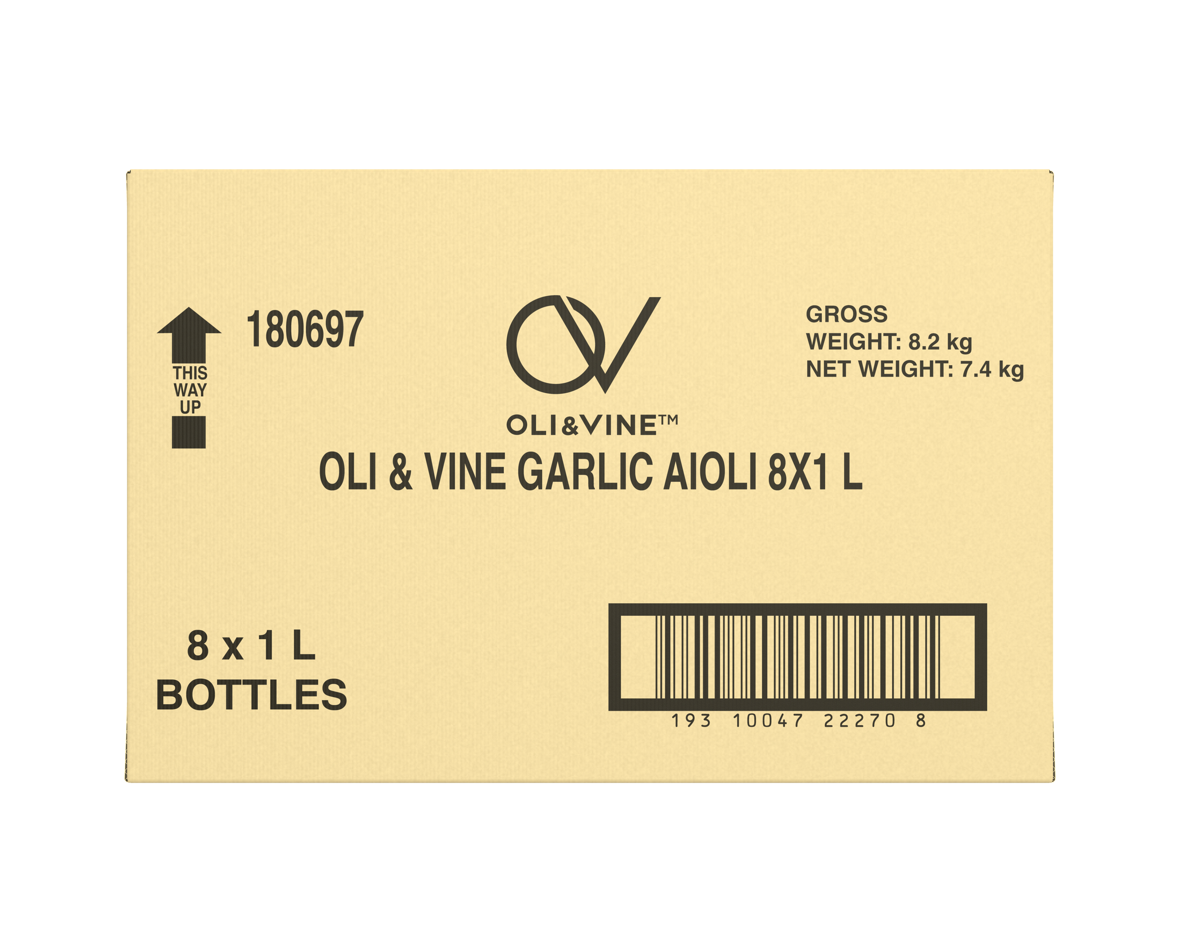Oli & Vine Garlic Aioli 8 x 1L
