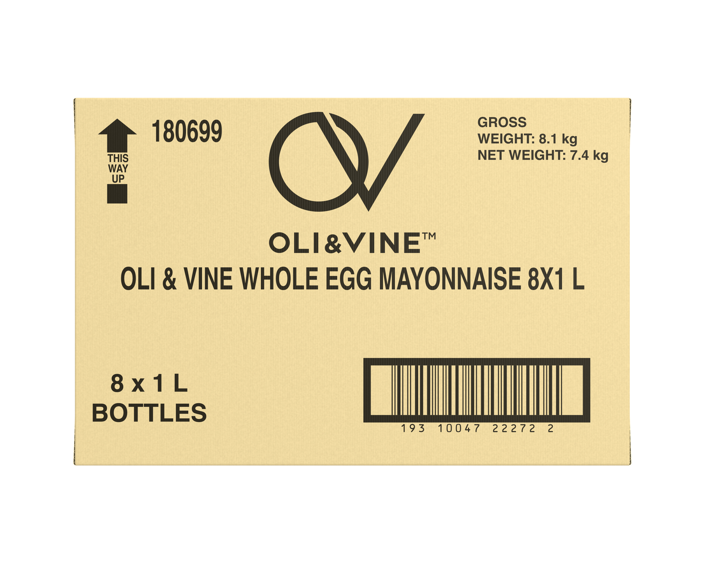 Oli & Vine Whole Egg Mayo 8 x 1L