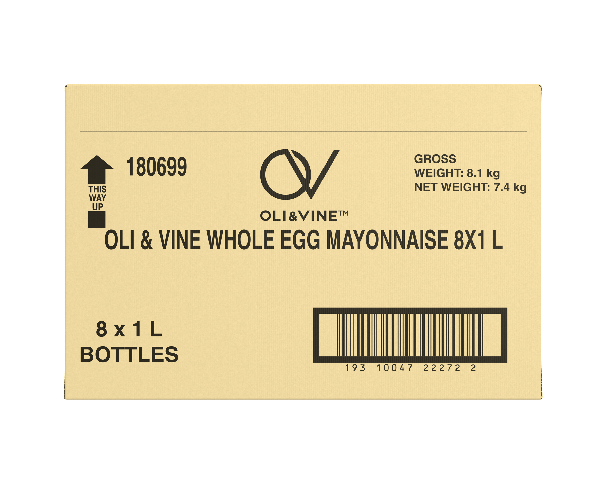 Oli & Vine Whole Egg Mayo 8 x 1L