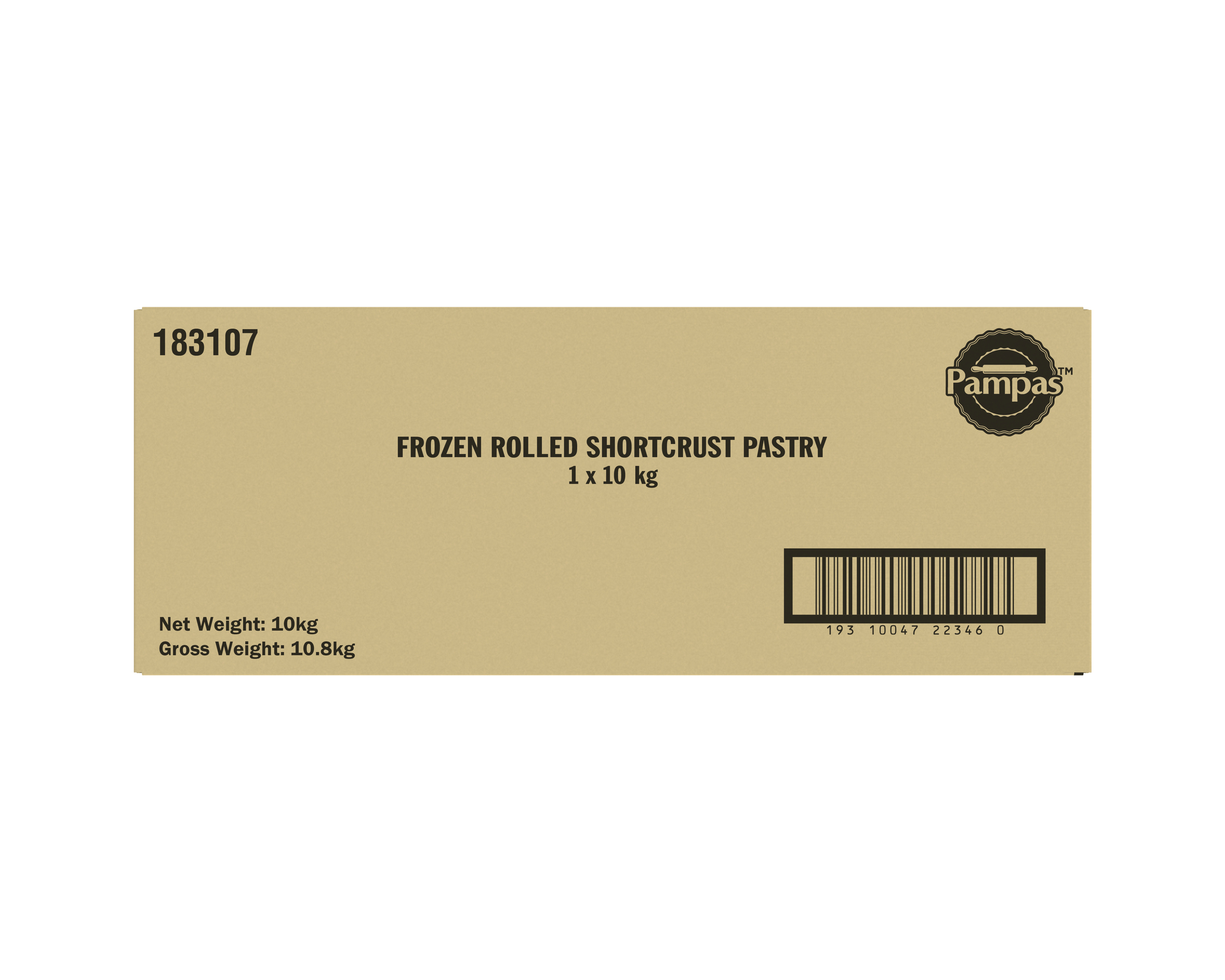 Pampas Frozen Rolled Shortcrust Pastry 10kg