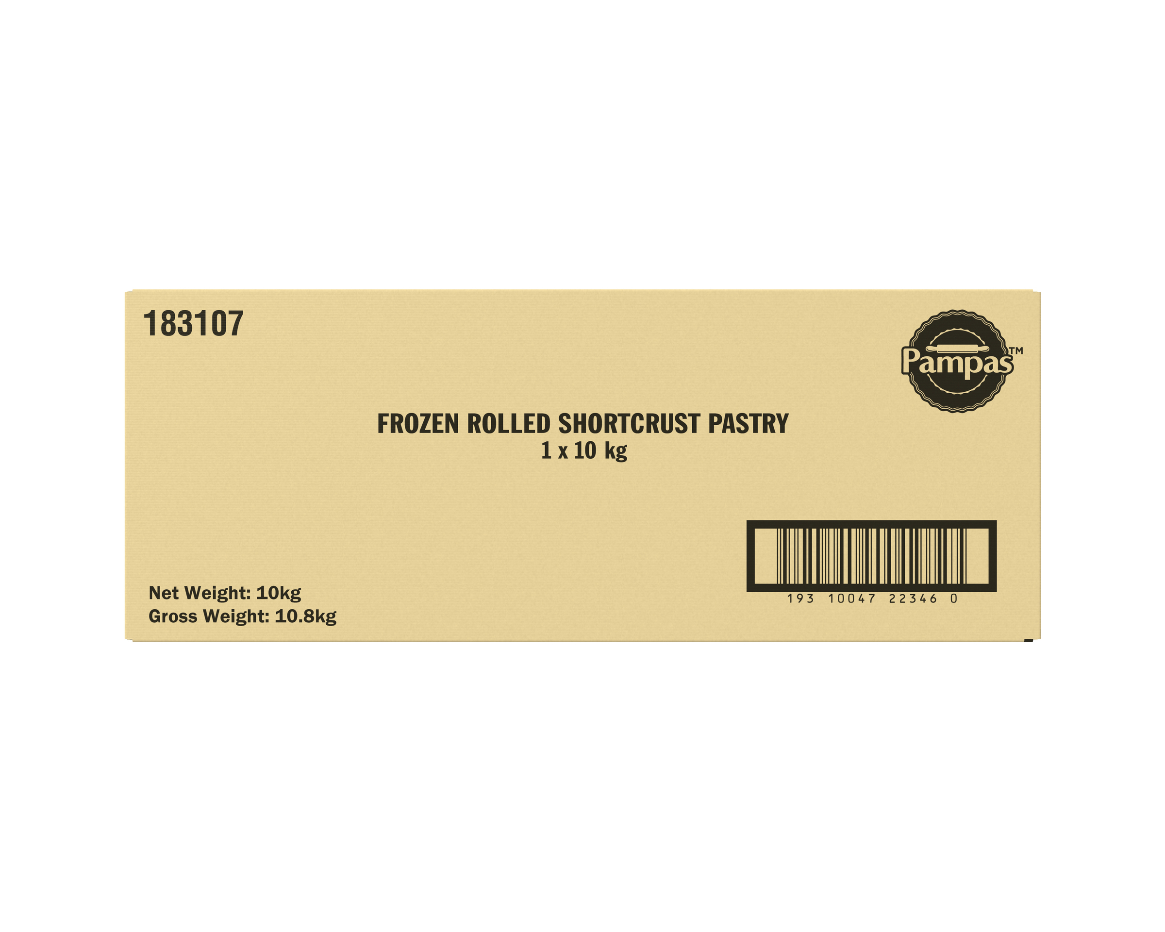 Pampas Frozen Rolled Shortcrust Pastry 10kg