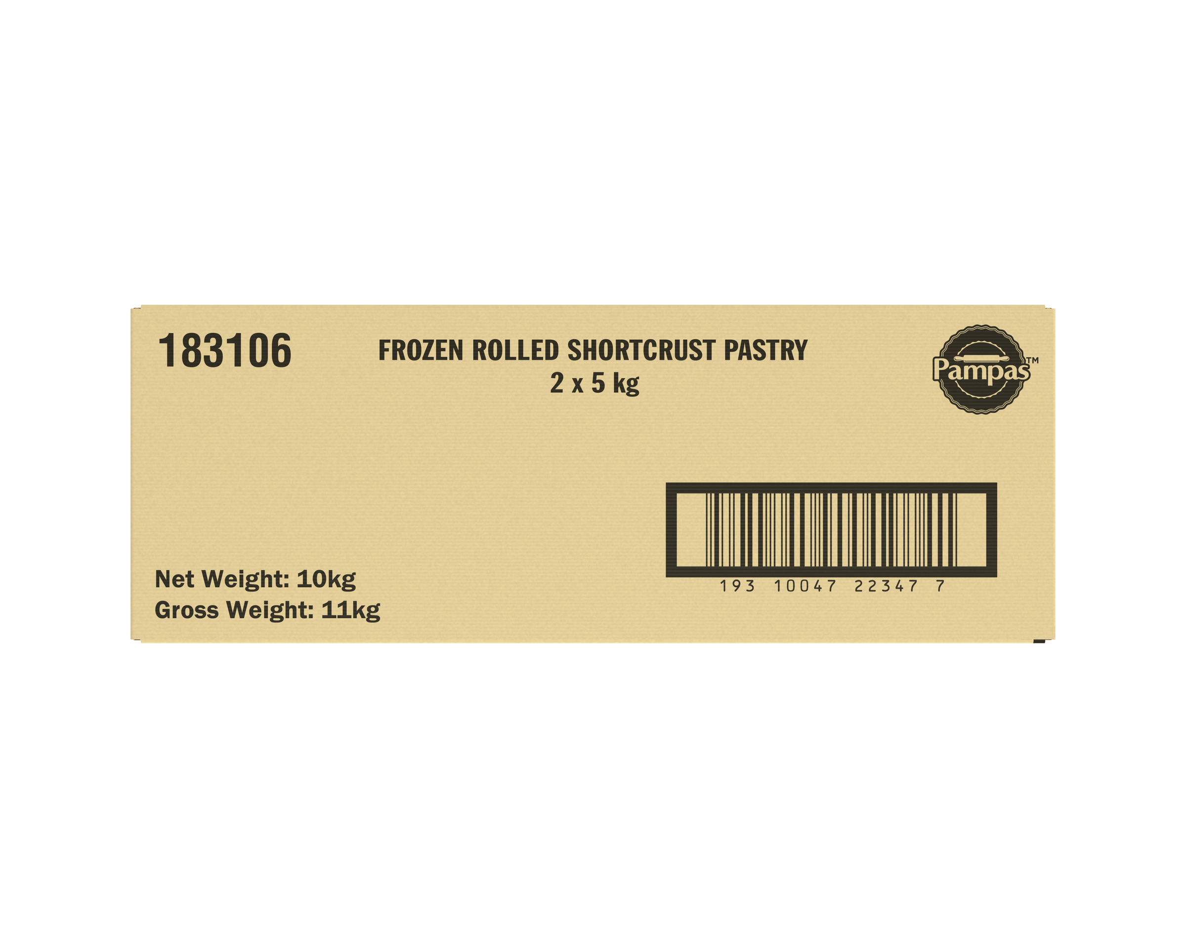 Pampas Frozen Rolled Shortcrust Pastry 2 x 5kg