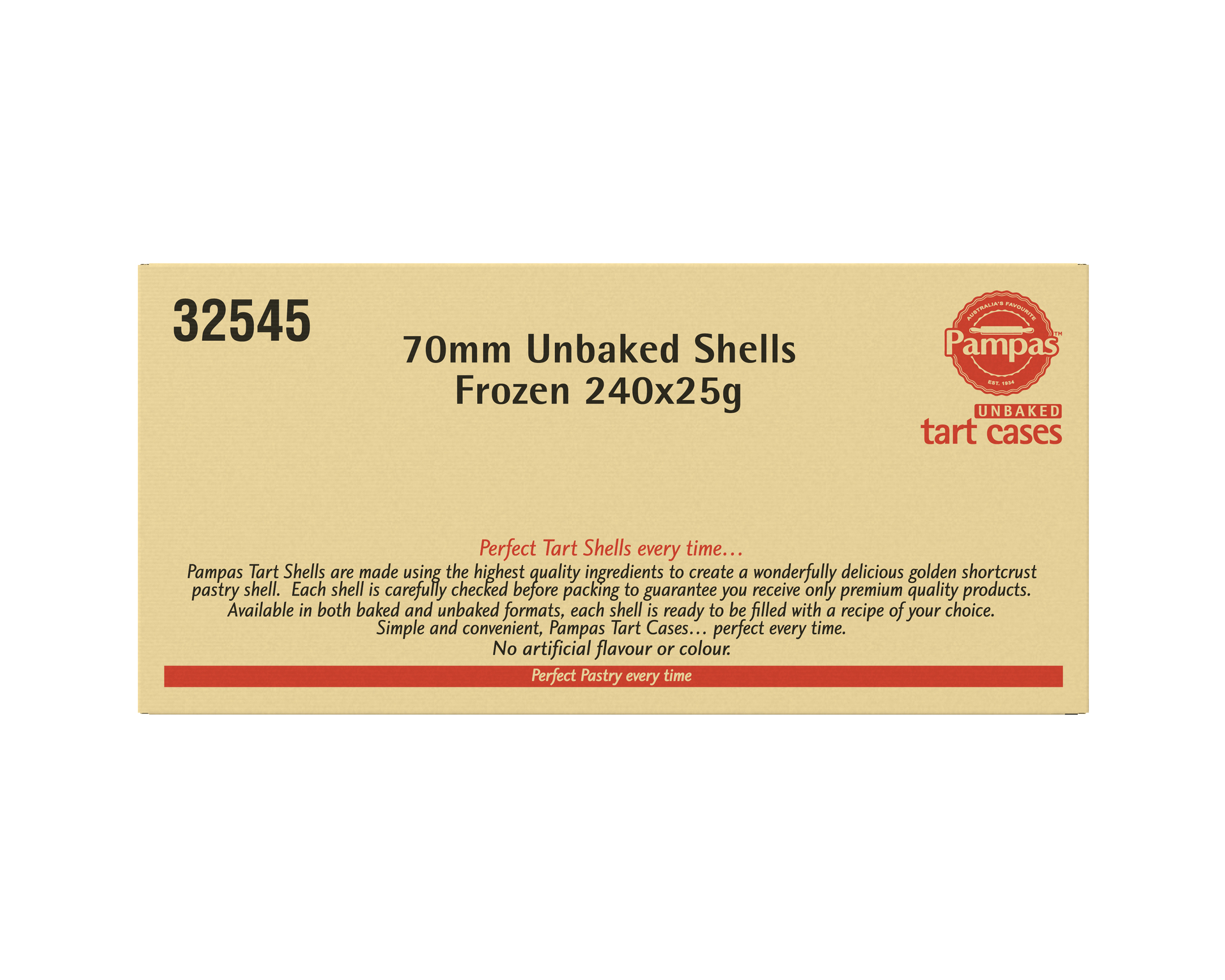 Pampas Unbaked Shells Frozen 240 x 25g
