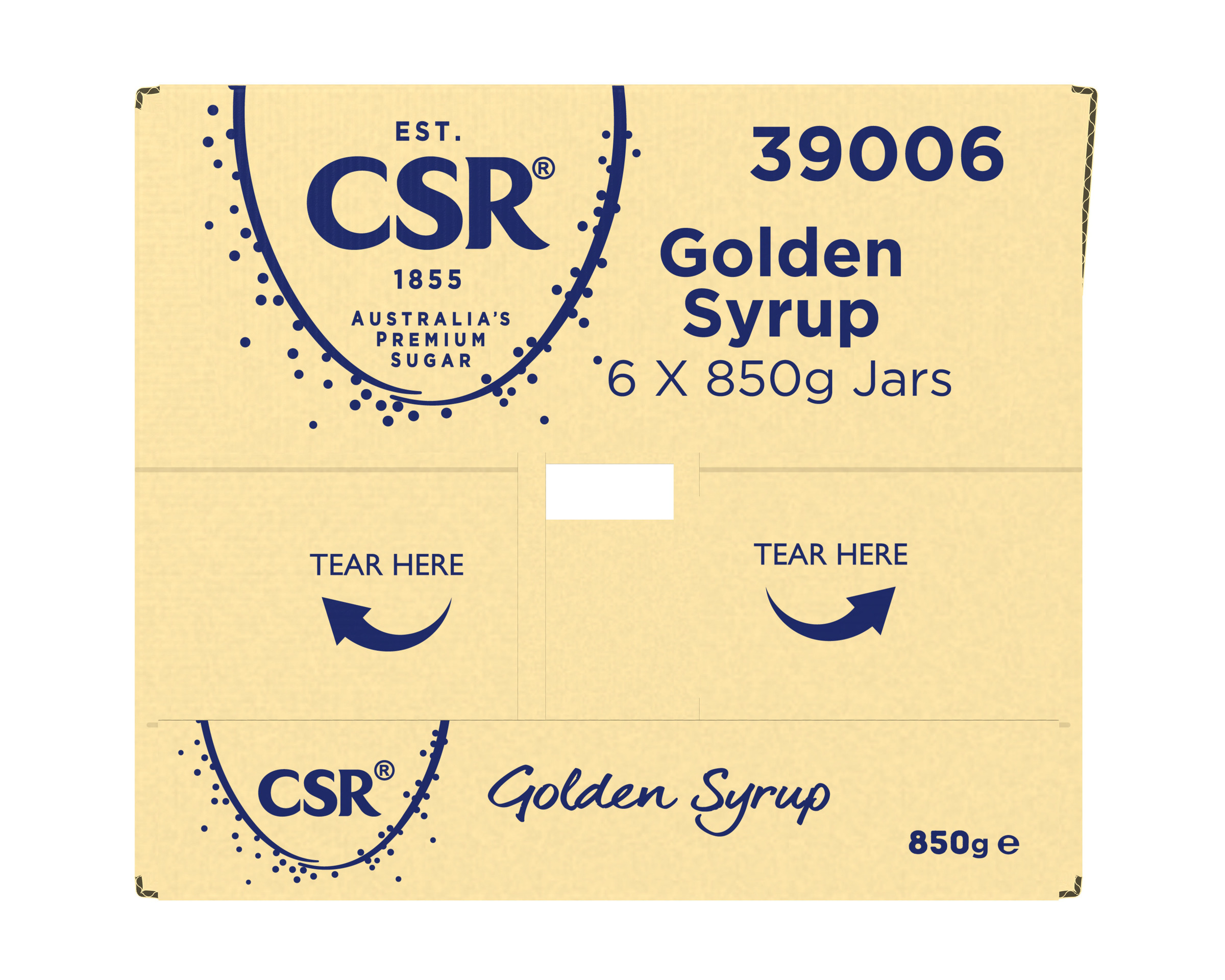 CSR Golden Syrup Sugar 6 x 850g