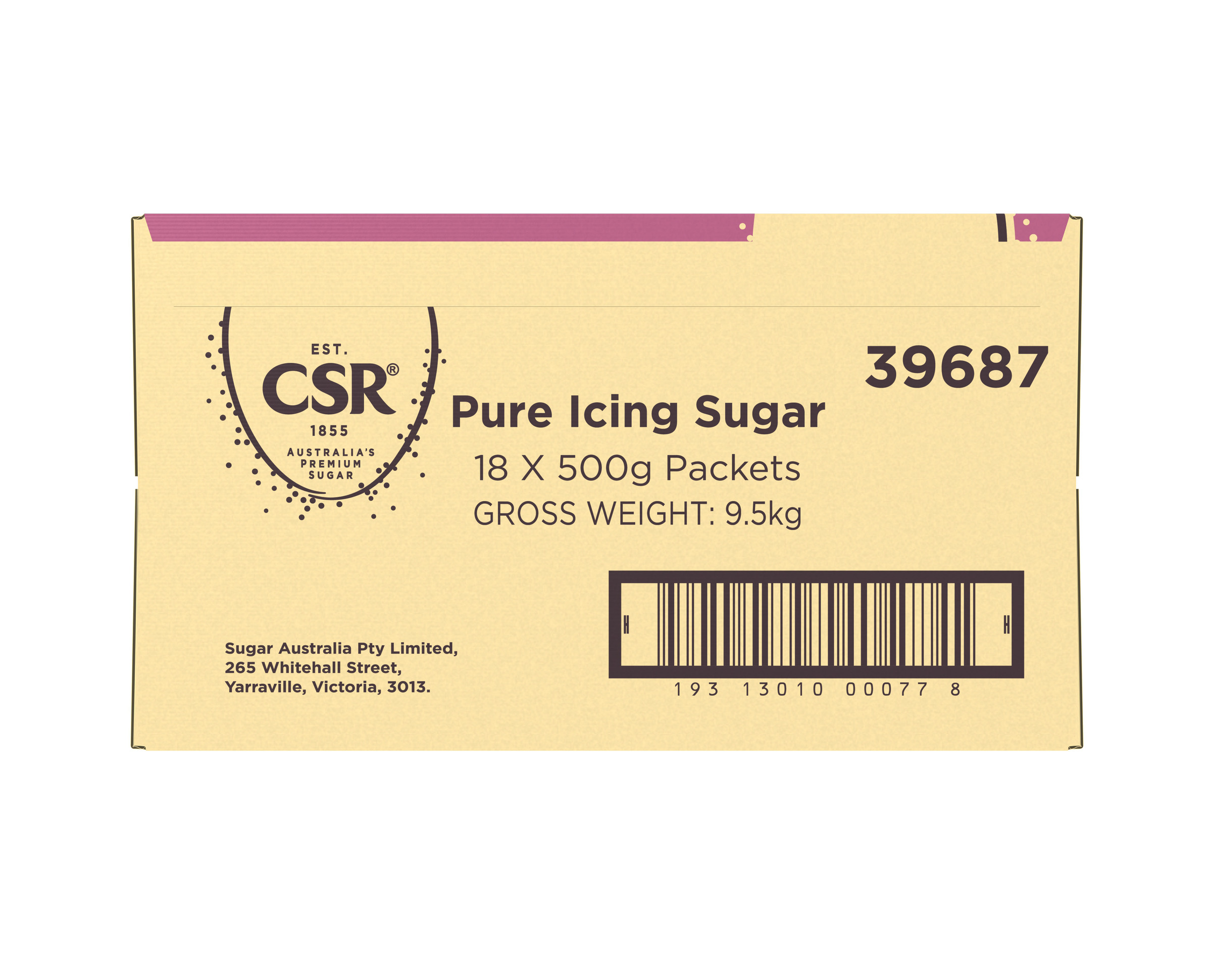CSR Pure Icing Sugar 18 x 500g