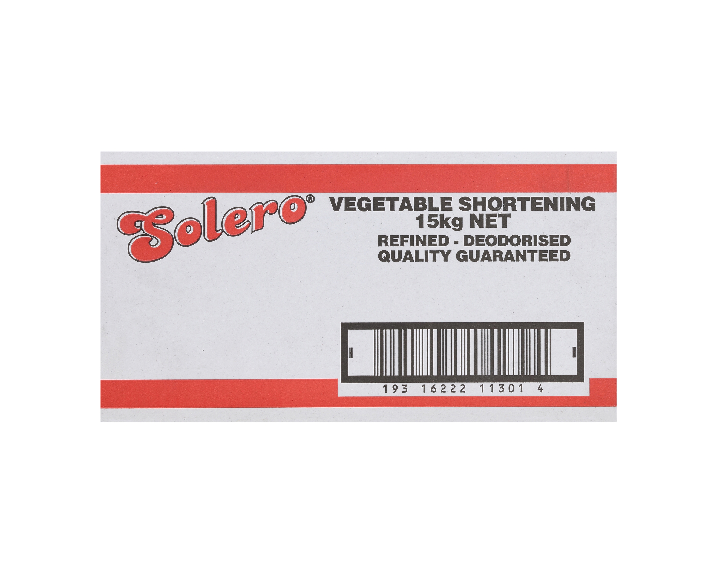 Solero Shortening Vegetable 15kg