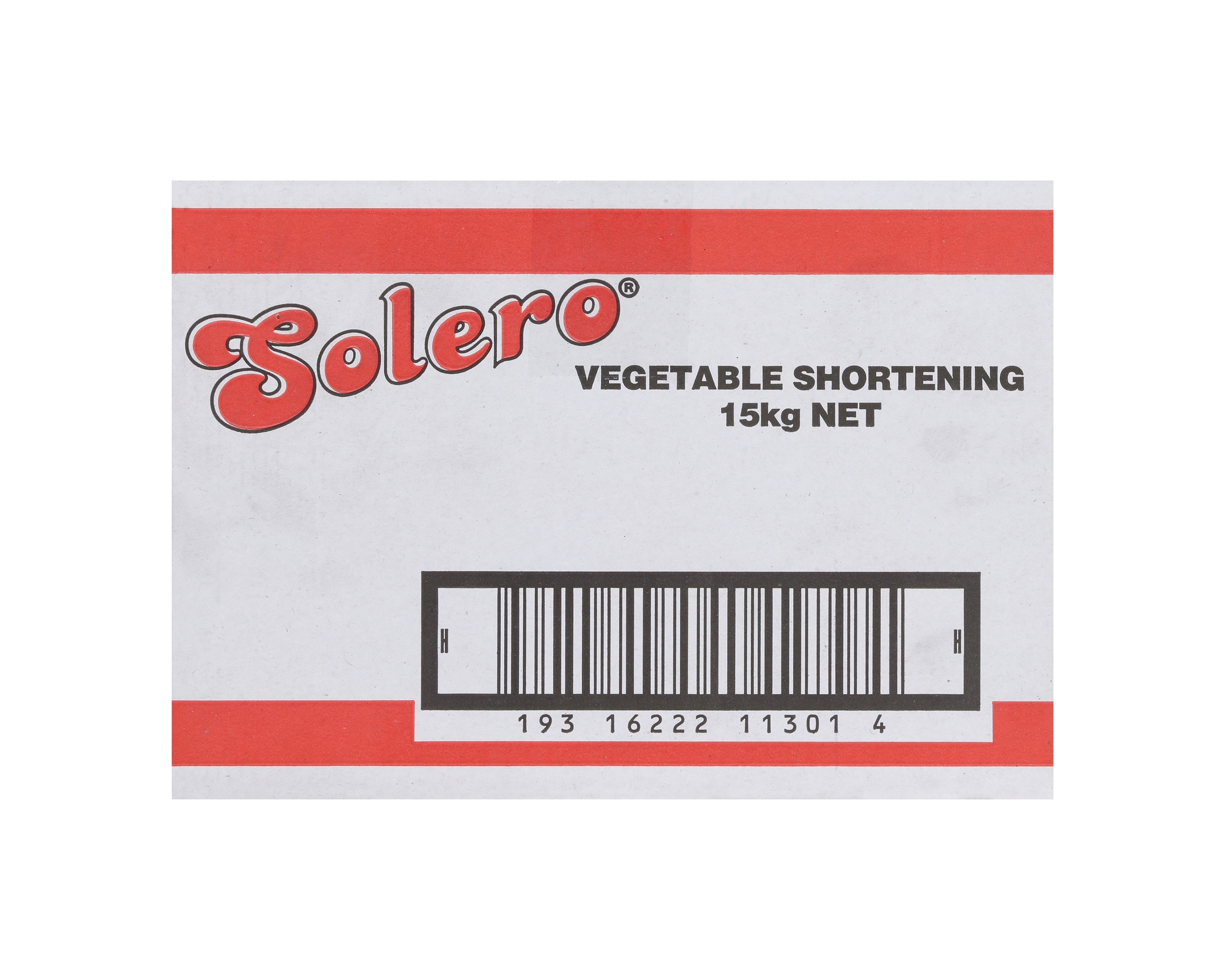 Solero Shortening Vegetable 15kg